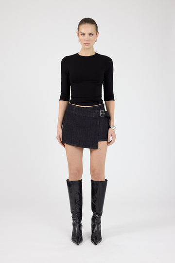 Perfect Stranger Huddy Denim Skort Dark Indigo