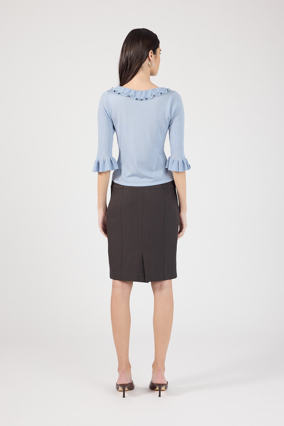 Perfect Stranger Ava 3/4 Sleeve Knit Top Grey