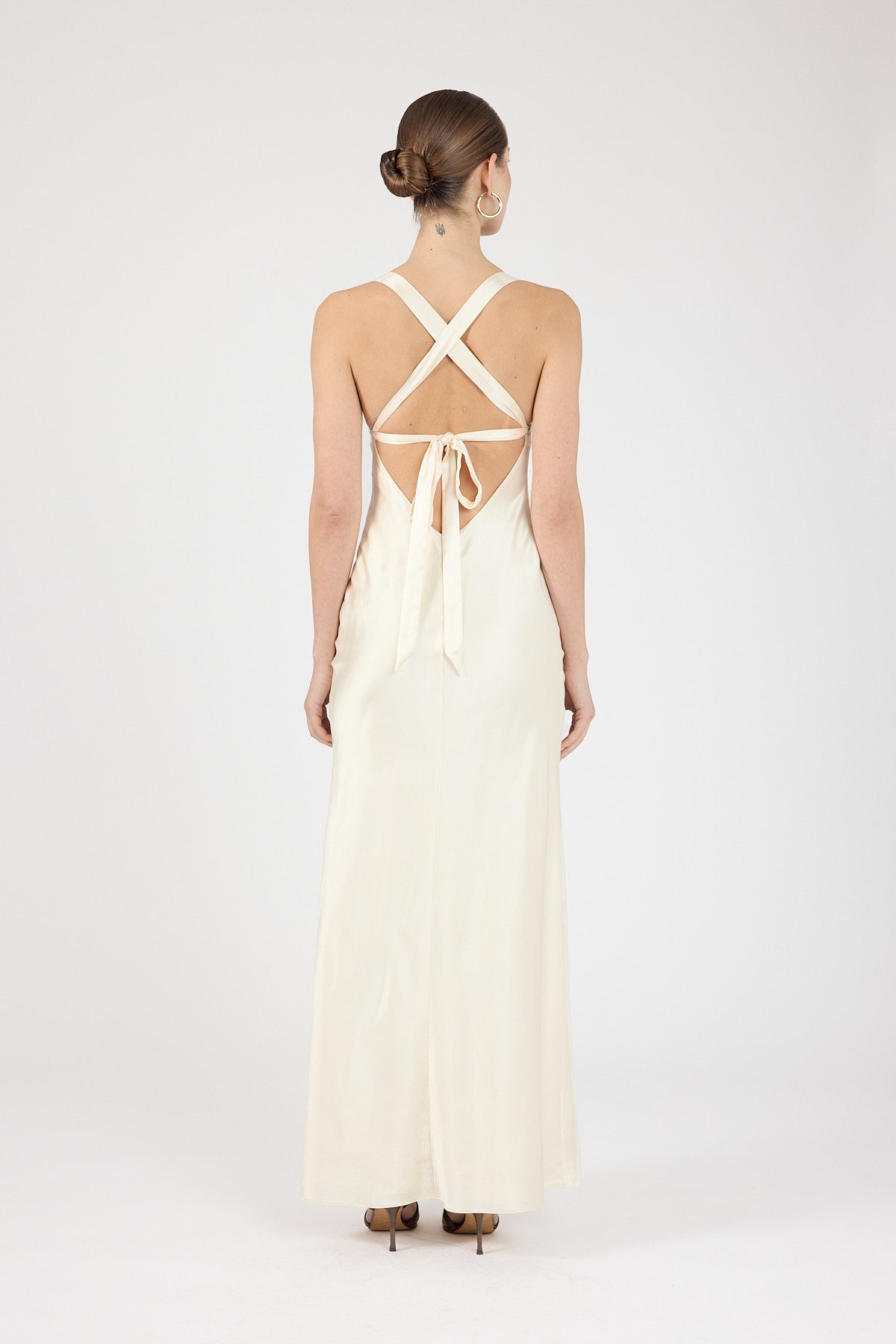 Perfect Stranger Marbella Satin Maxi Dress Butter