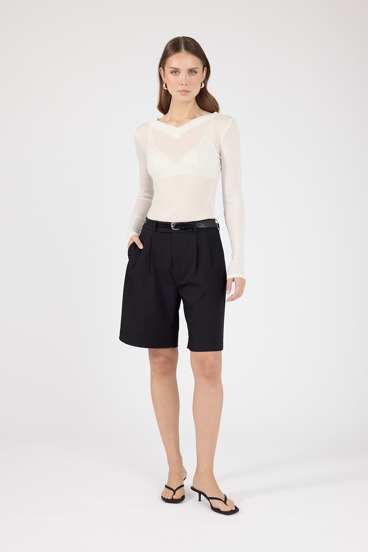 Perfect Stranger Jordi Tailored Longline Short Black