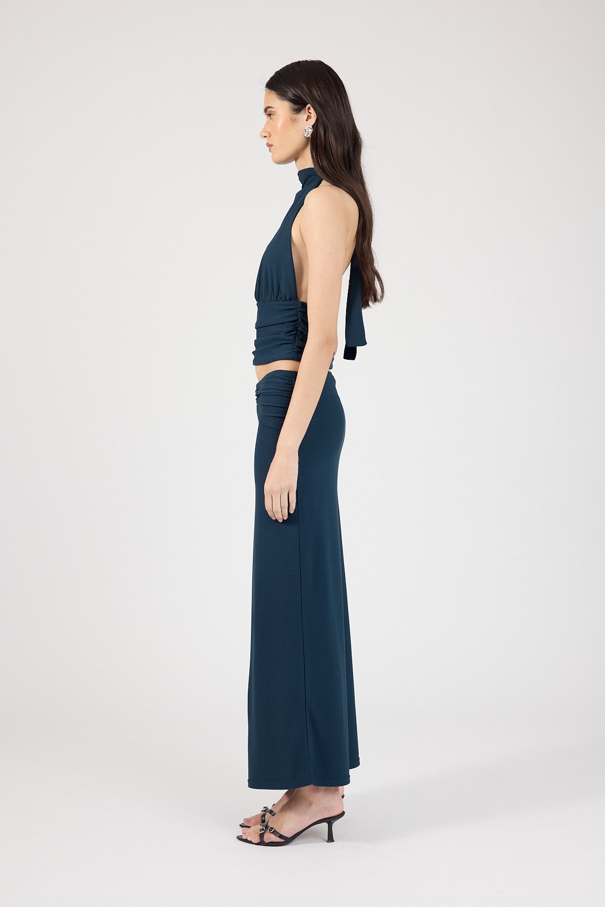 Perfect Stranger Aria Maxi Skirt Petrol Blue