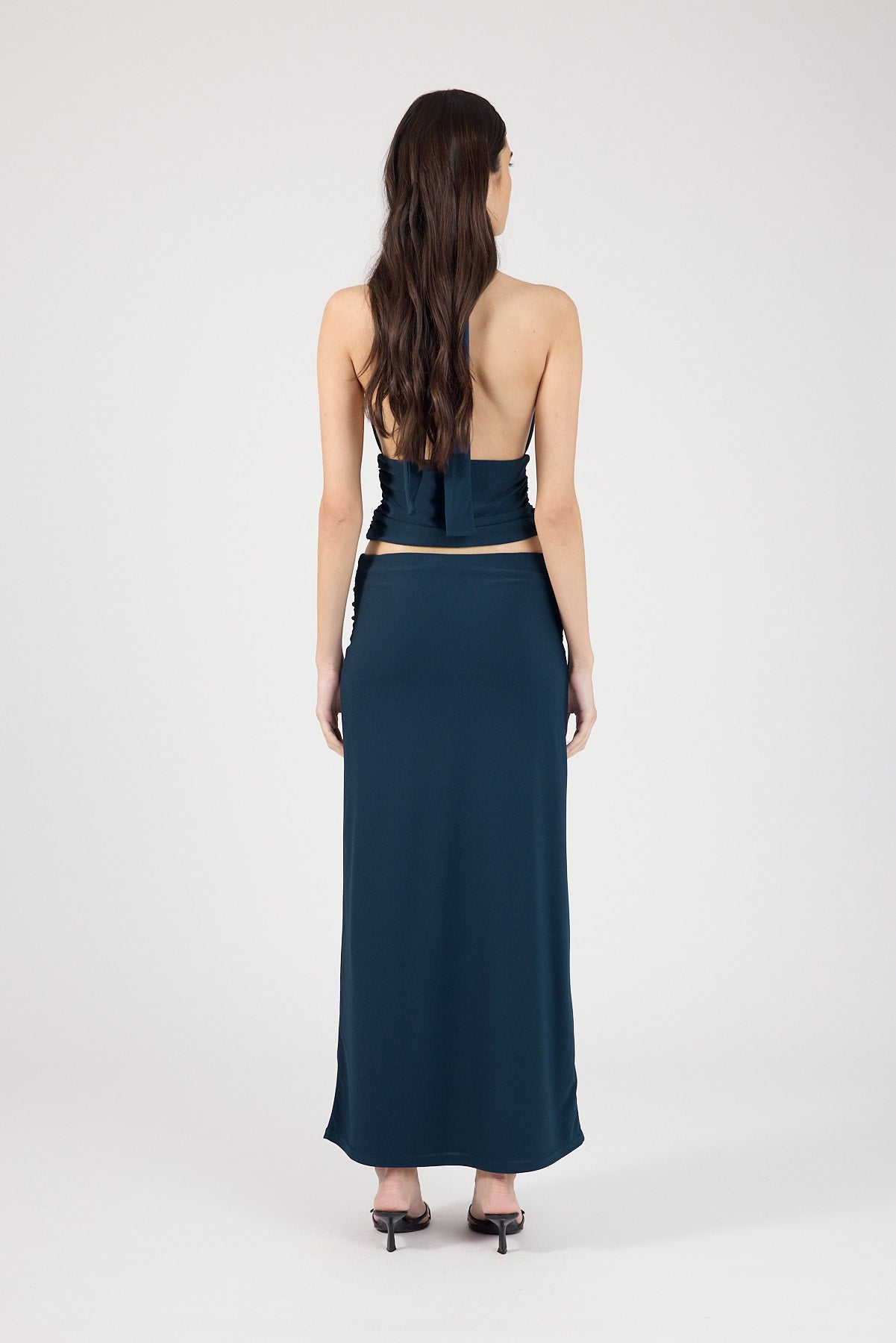 Perfect Stranger Aria Maxi Skirt Petrol Blue