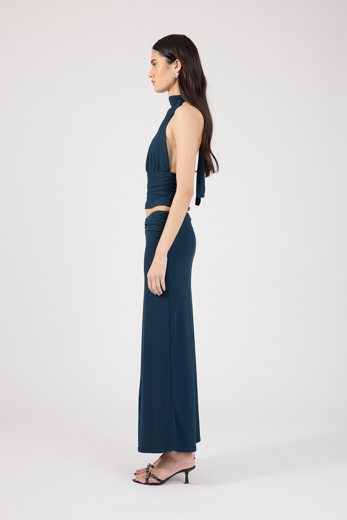Perfect Stranger Aria Halter Top Petrol Blue