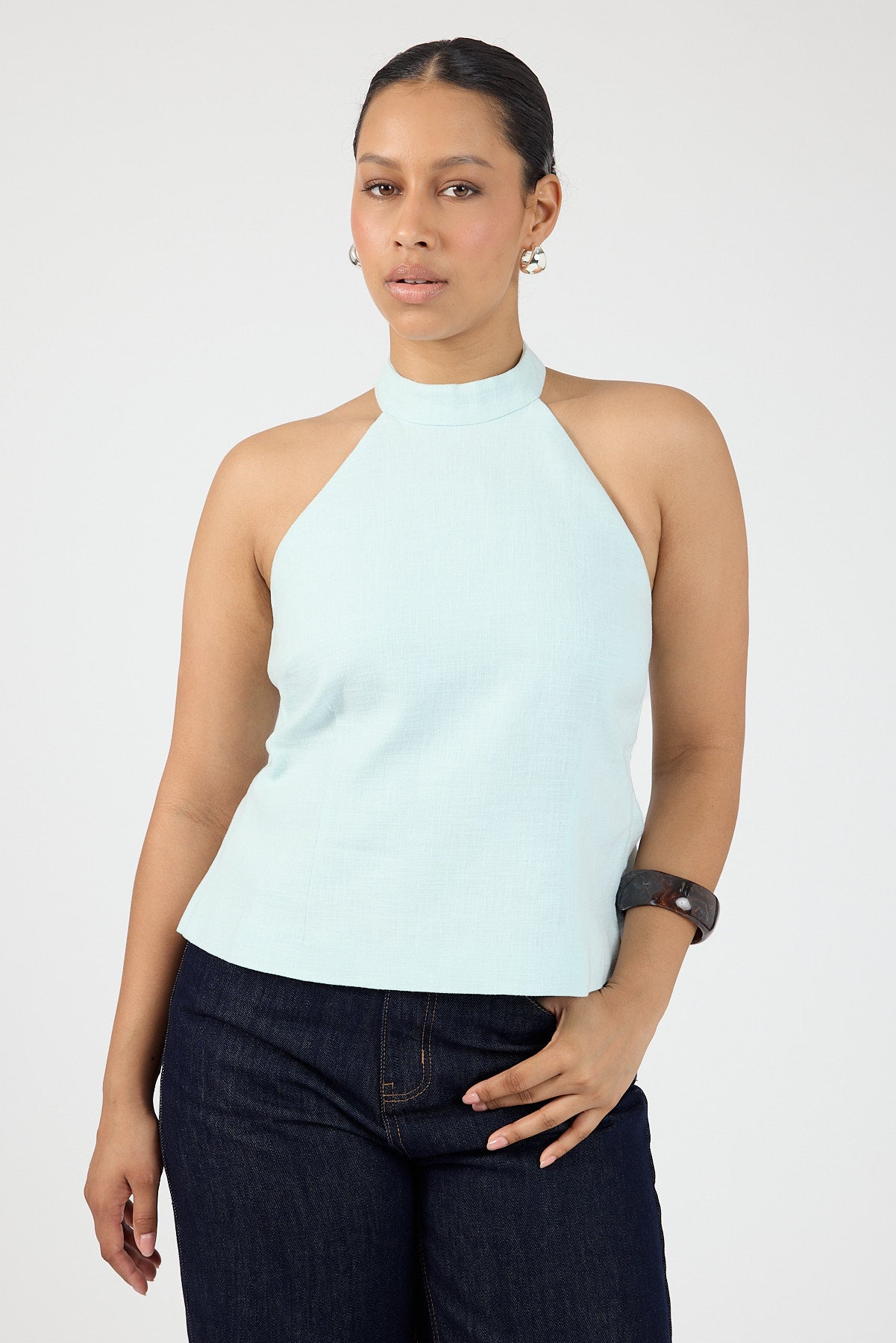 Perfect Stranger Posey Halter Top Seafoam