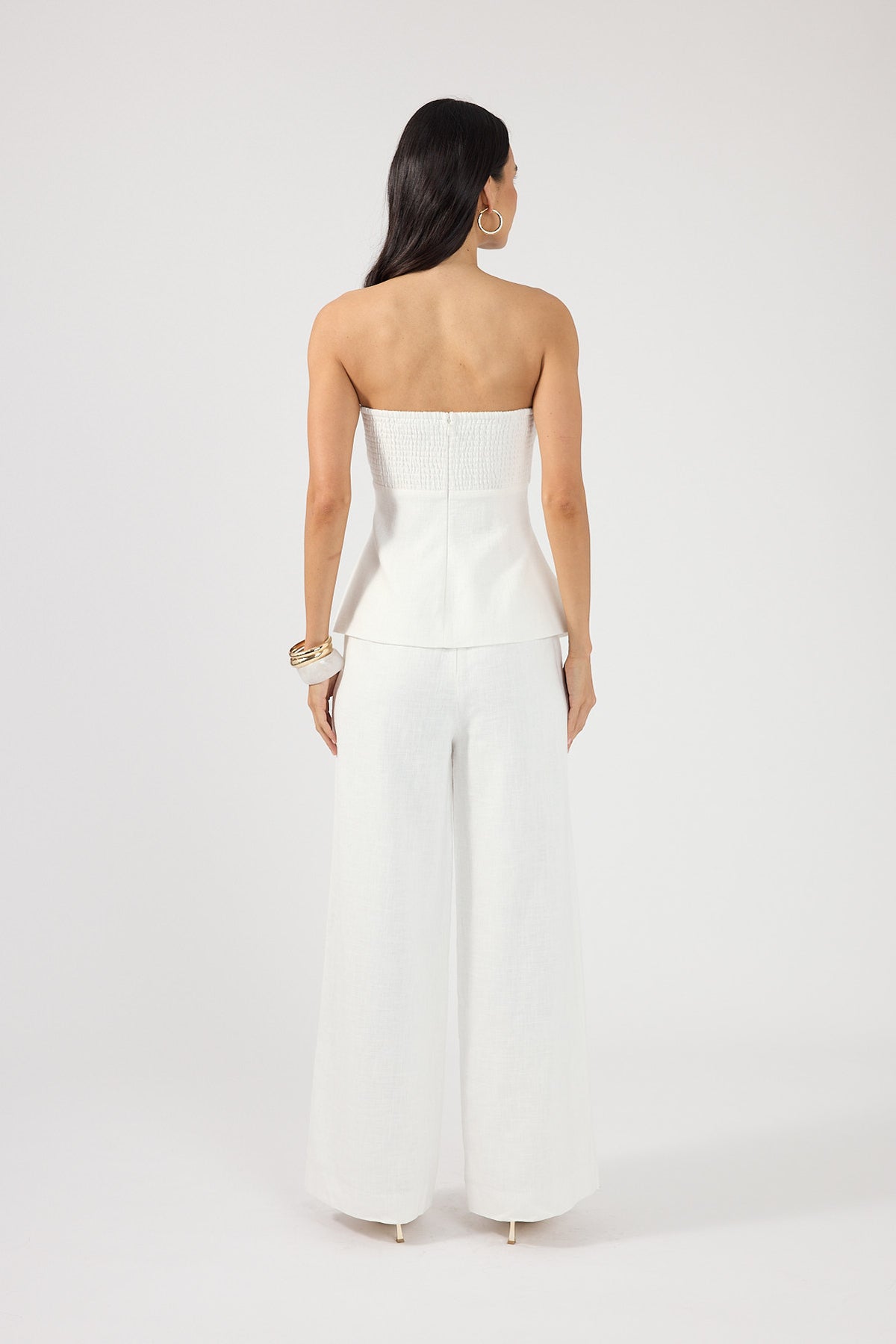 Perfect Stranger Frances Strapless Linen Top White