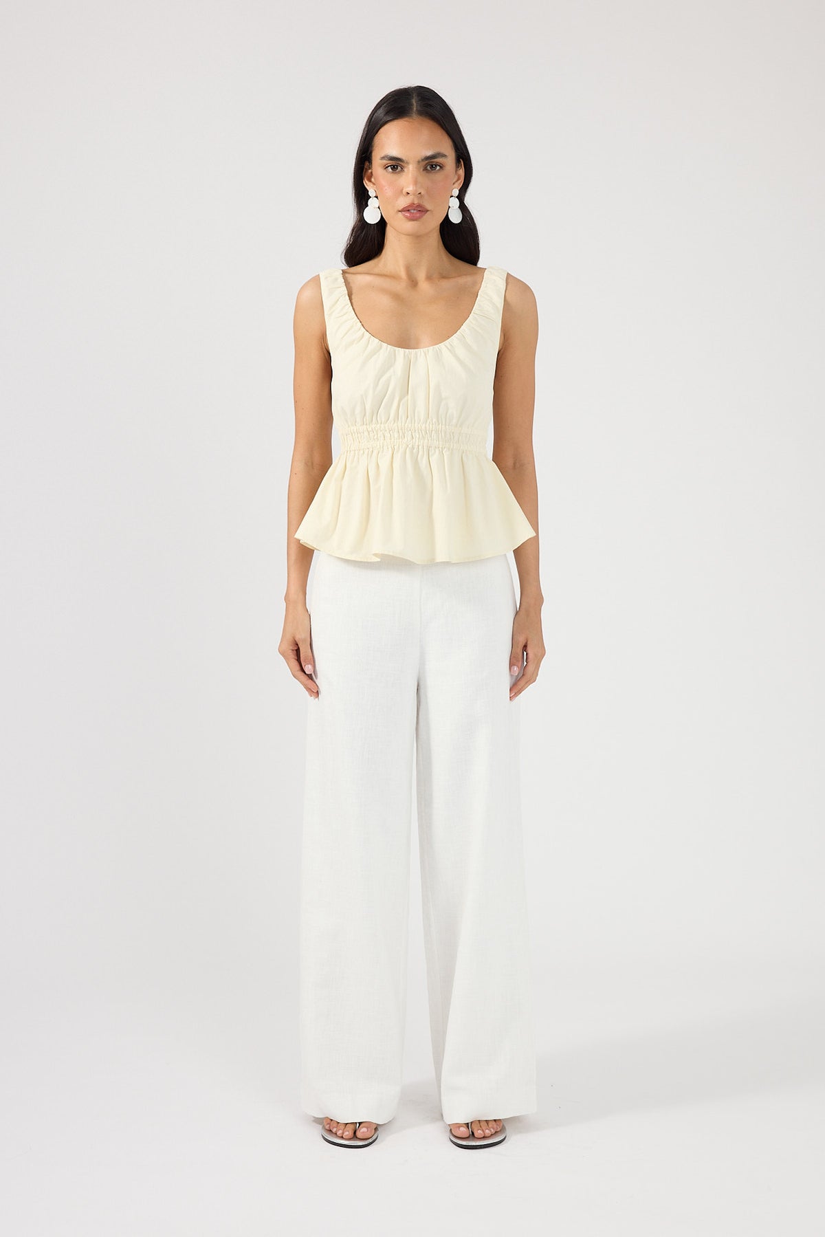 Perfect Stranger Malibu Gathered Top Yellow