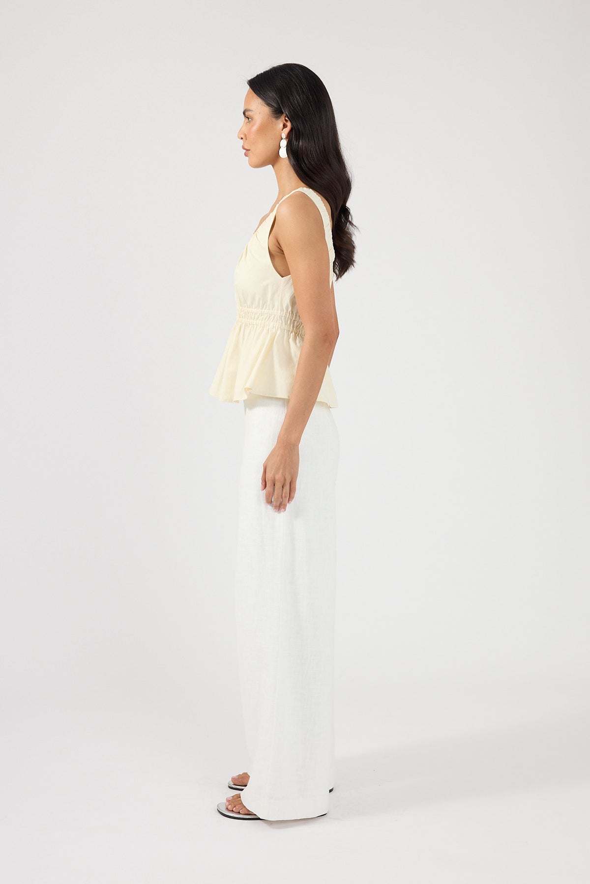 Perfect Stranger Malibu Gathered Top Yellow