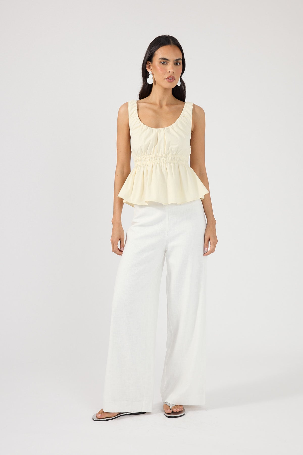 Perfect Stranger Malibu Gathered Top Yellow