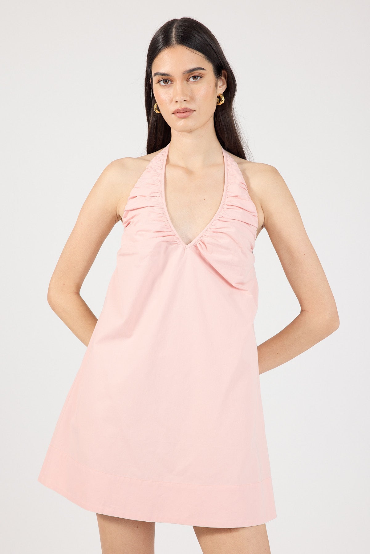 Perfect Stranger Beth Halter Mini Dress Pink