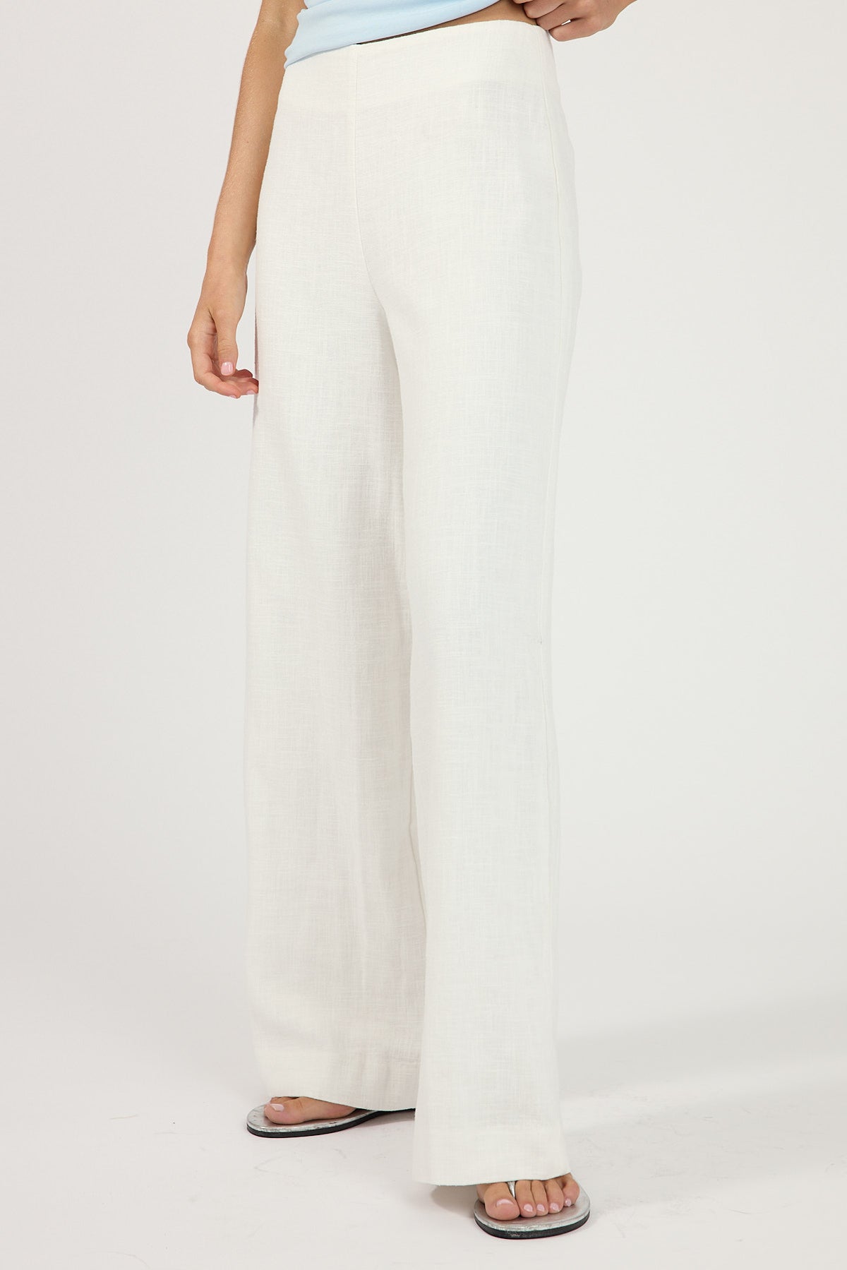 Perfect Stranger Frances Linen High Rise Pant White