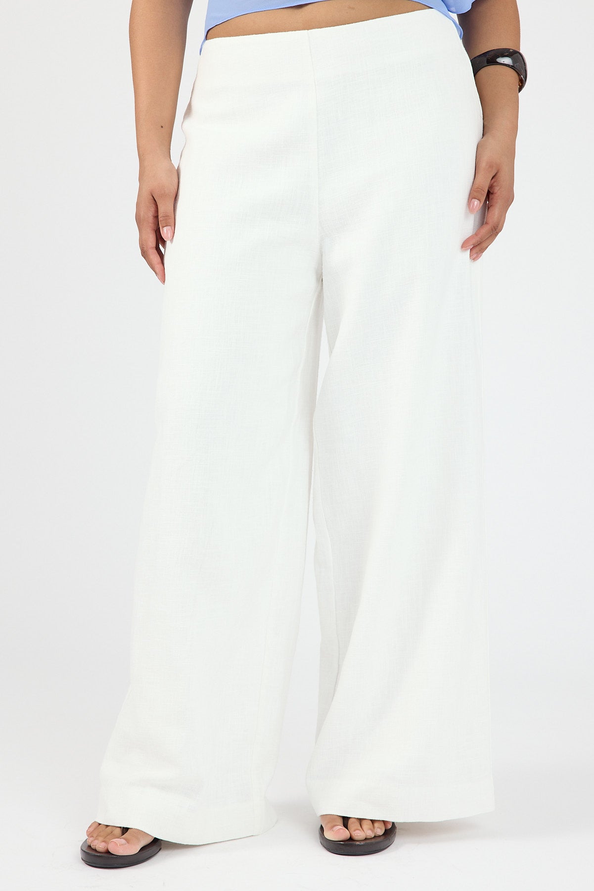 Perfect Stranger Frances Linen High Rise Pant White