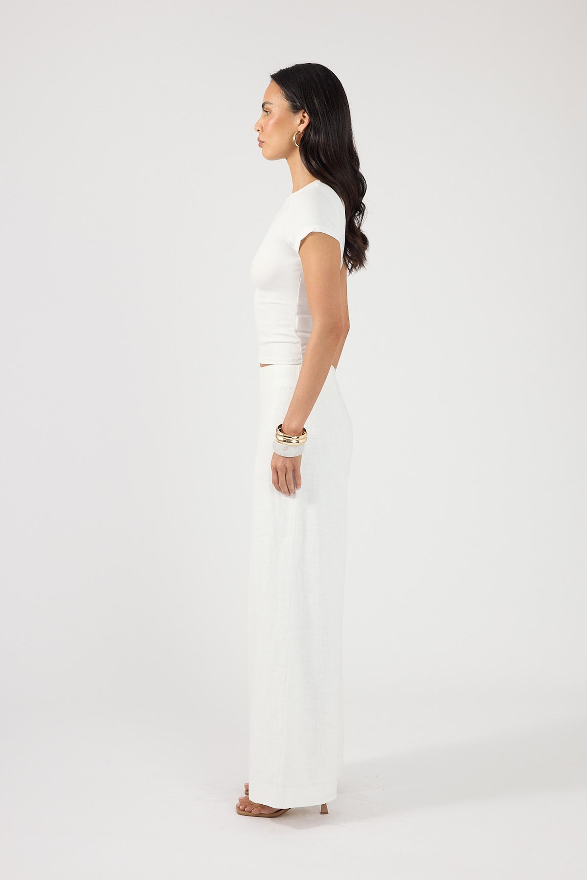 Perfect Stranger Frances Linen High Rise Pant White
