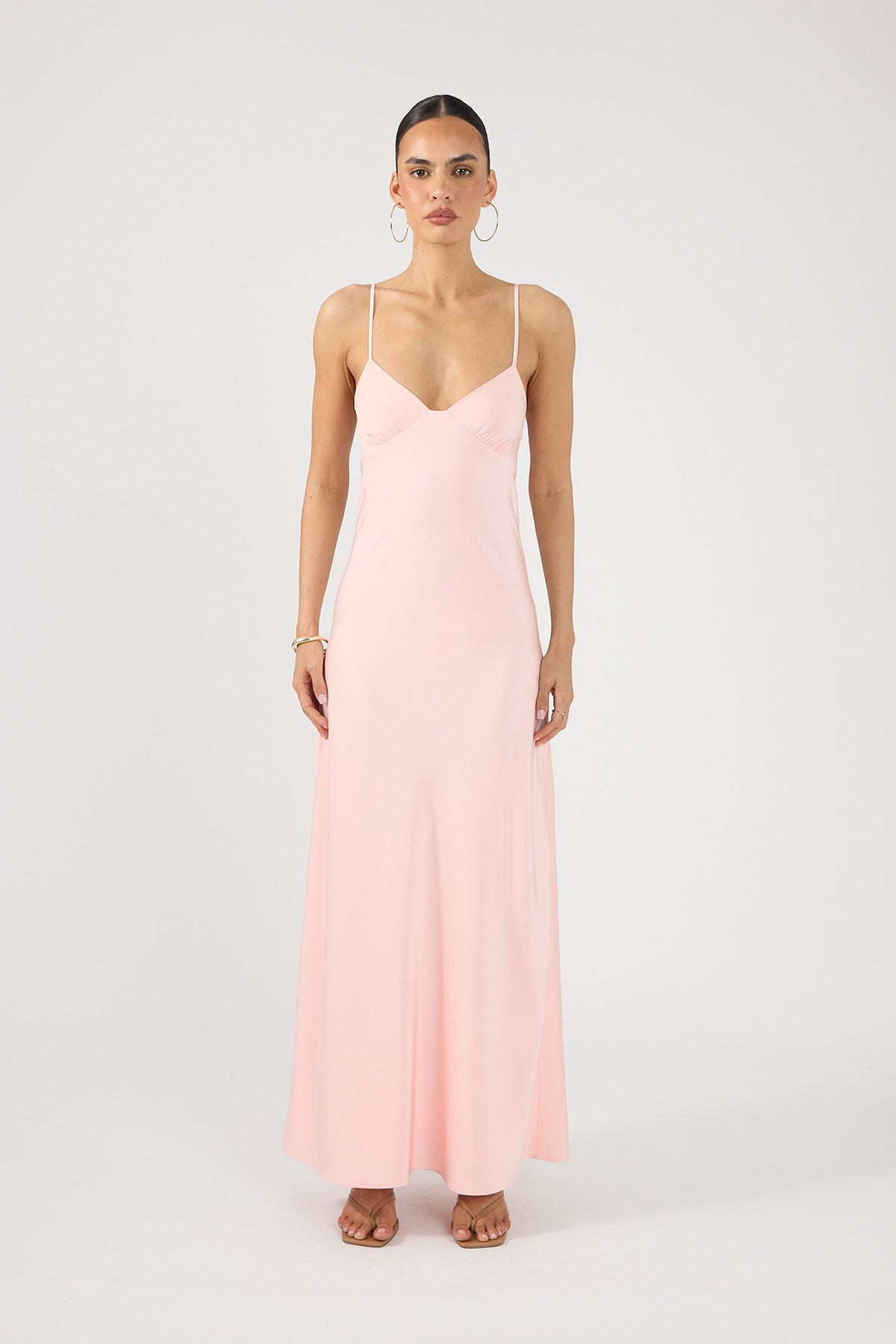 Perfect Stranger Easton Satin Maxi Dress Pink