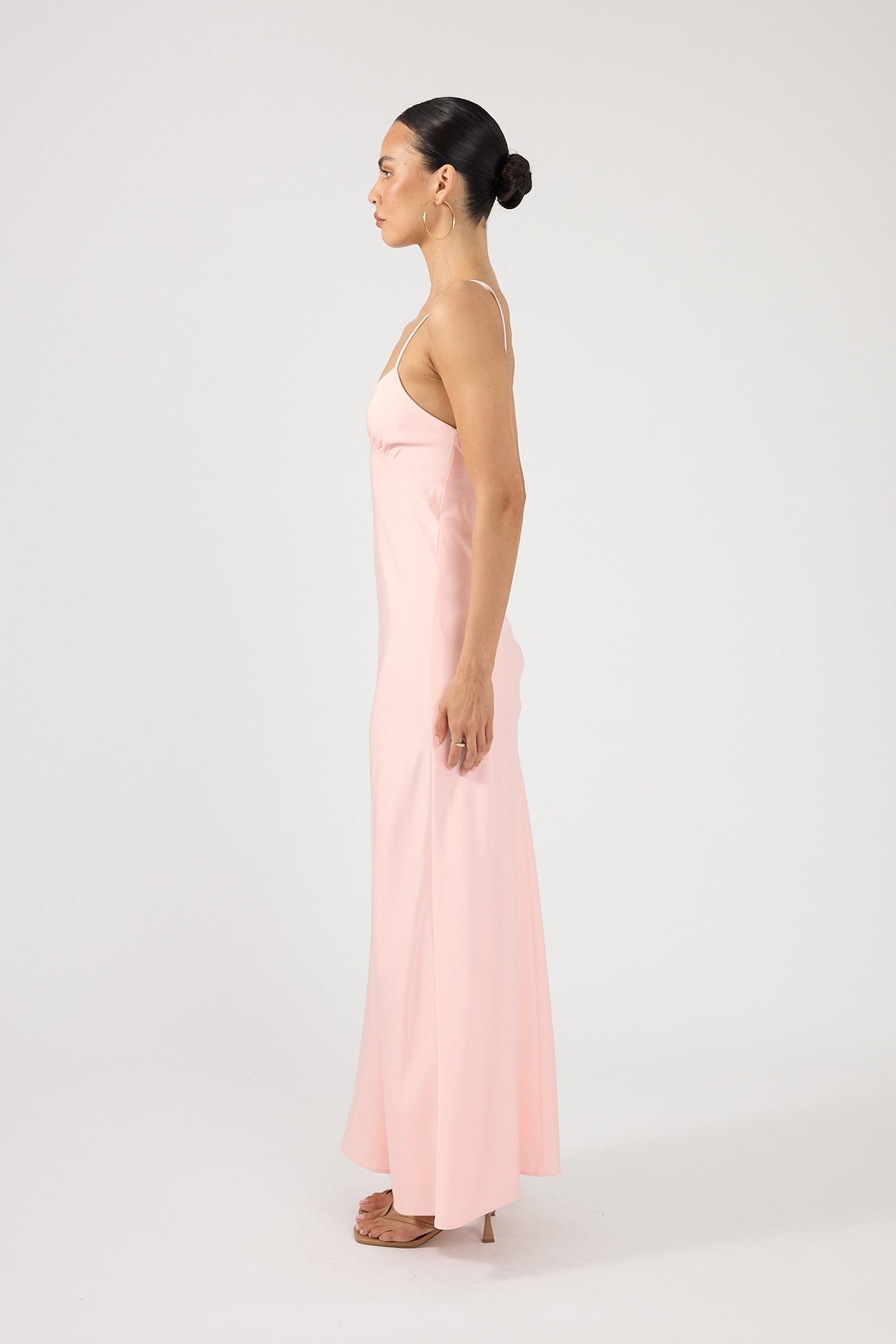 Perfect Stranger Easton Satin Maxi Dress Pink