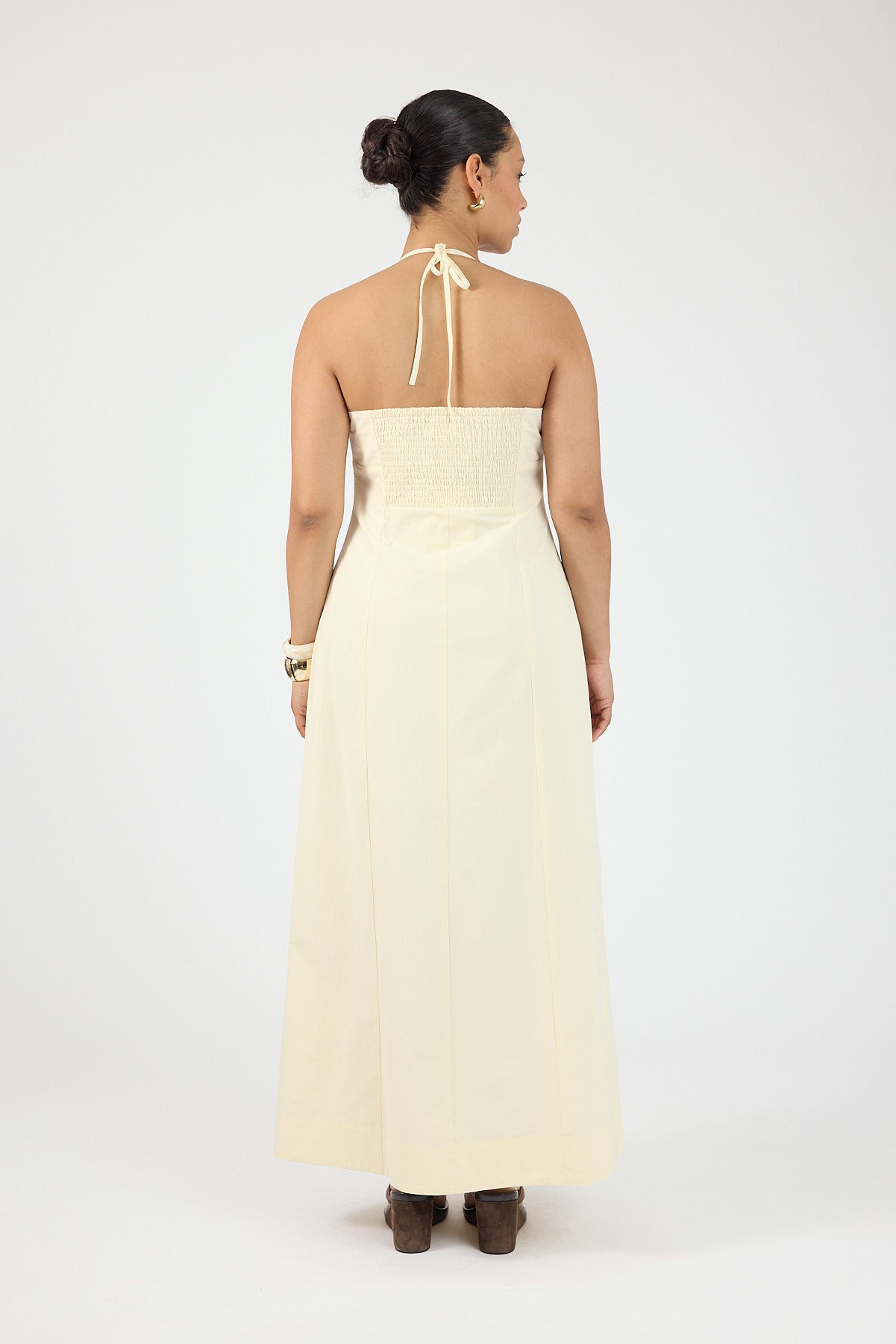 Perfect Stranger Malibu Halter Maxi Dress Yellow