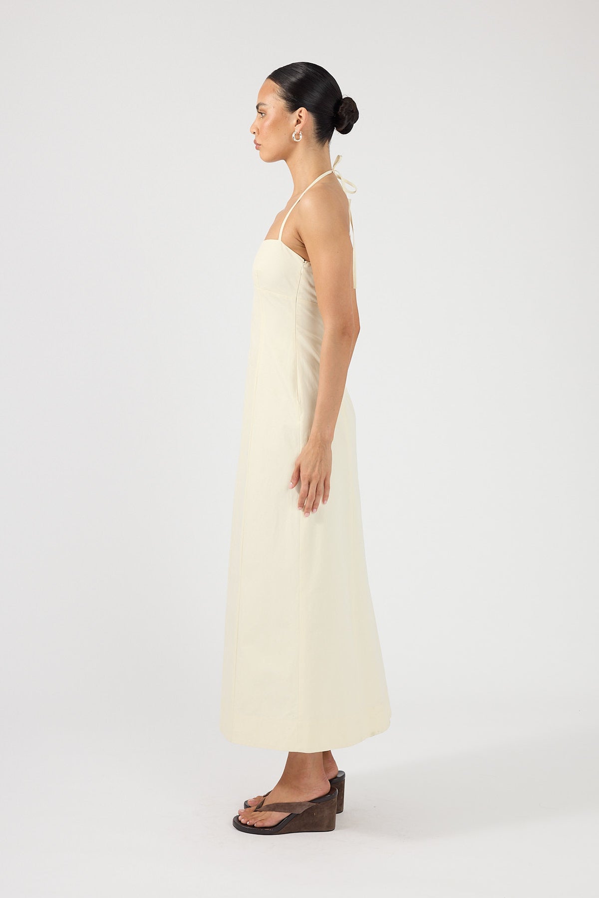 Perfect Stranger Malibu Halter Maxi Dress Yellow