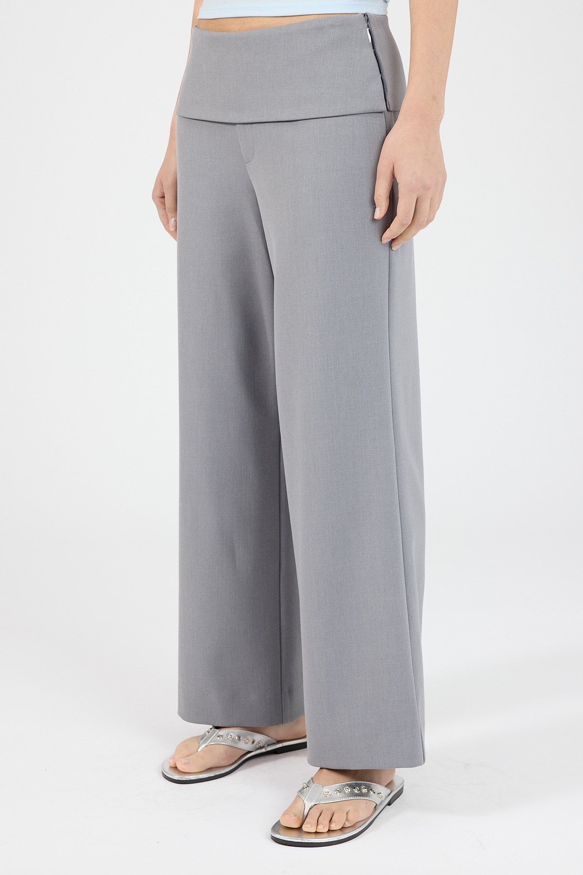 Perfect Stranger Vaila Petite Fold Over Pant Grey