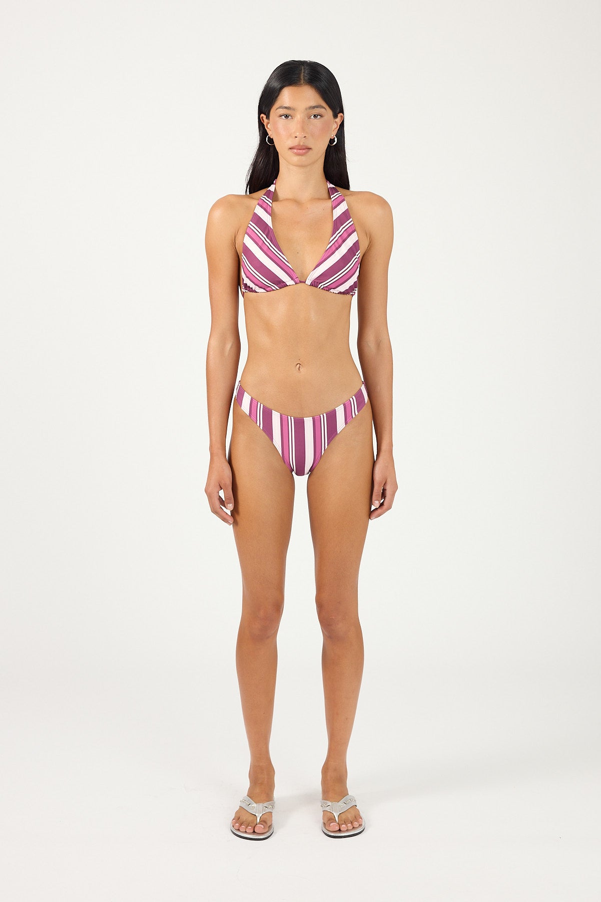Perfect Stranger Zali Bikini Bottom Magenta Stripe