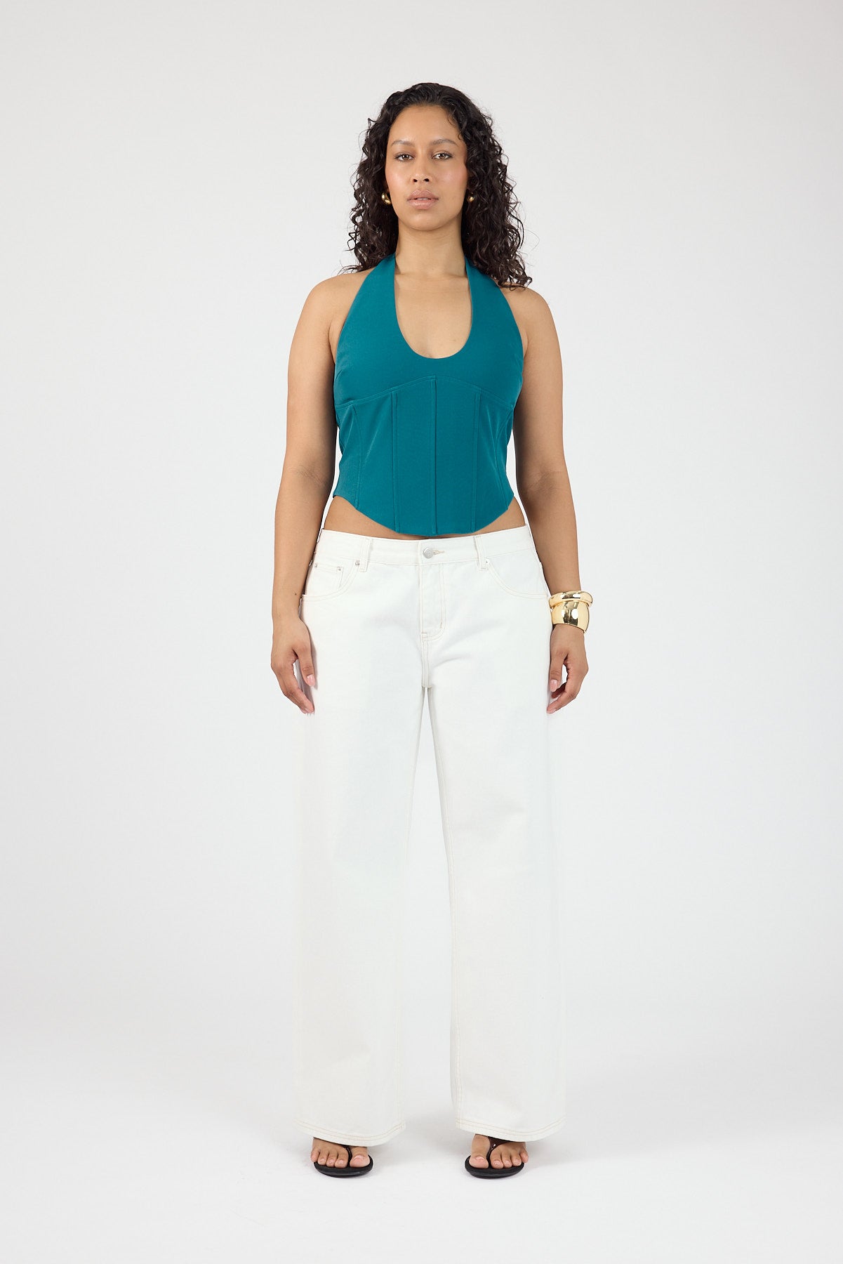 Perfect Stranger Kai Halter Corset Top Turquoise