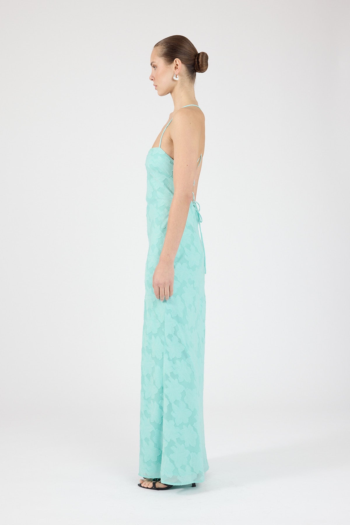 Perfect Stranger Hattie Jacquard Maxi Dress Aqua