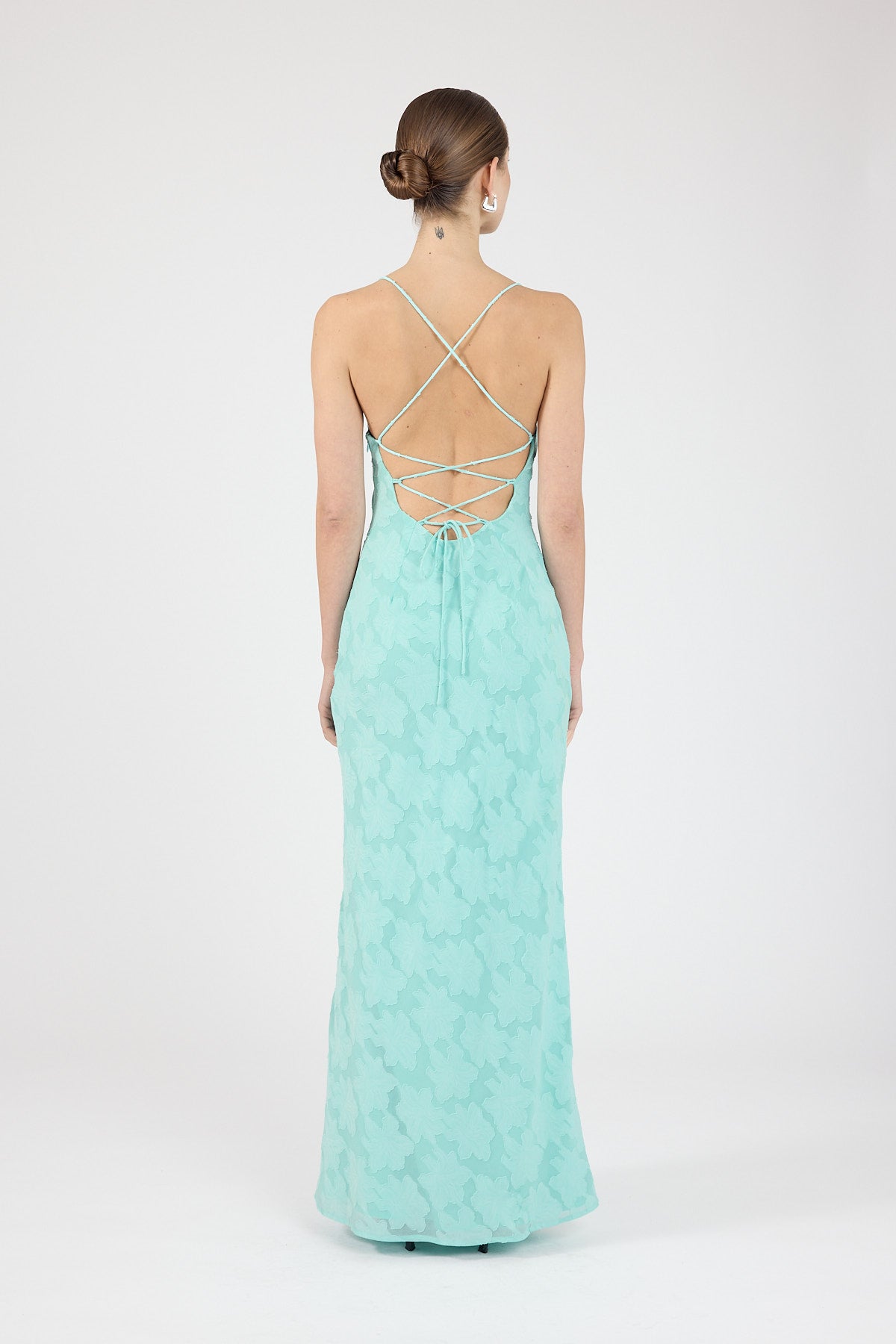 Perfect Stranger Hattie Jacquard Maxi Dress Aqua