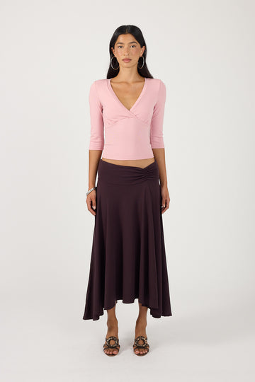 Perfect Stranger Mara Midi Skirt Dark Plum