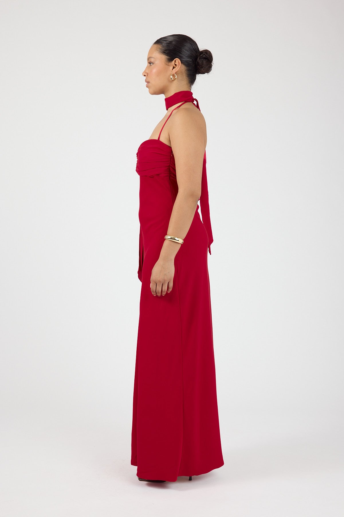 Perfect Stranger Luccia Scarf Maxi Dress Cherry Red
