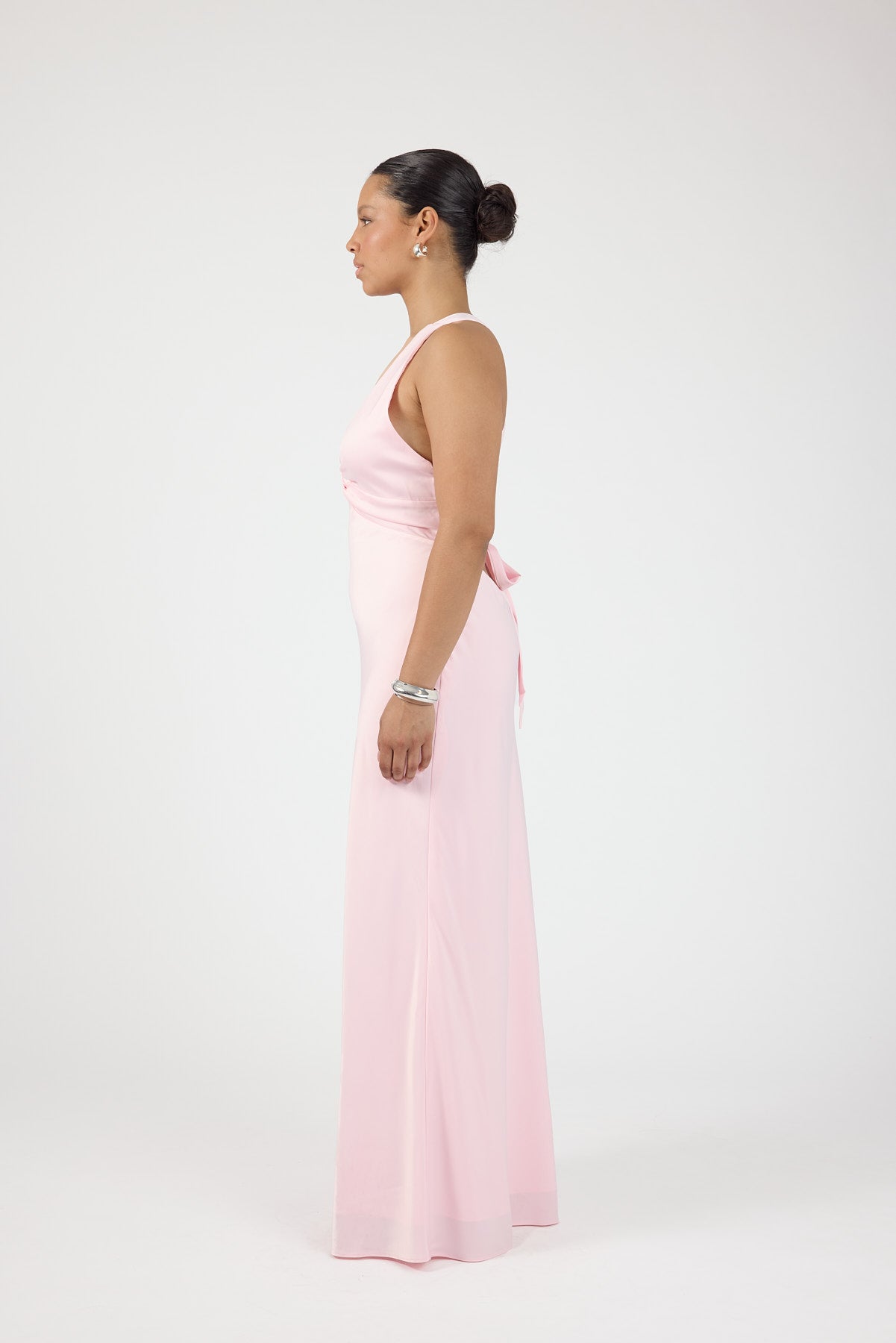 Perfect Stranger Ellie Twist Front Maxi Dress Pale Pink