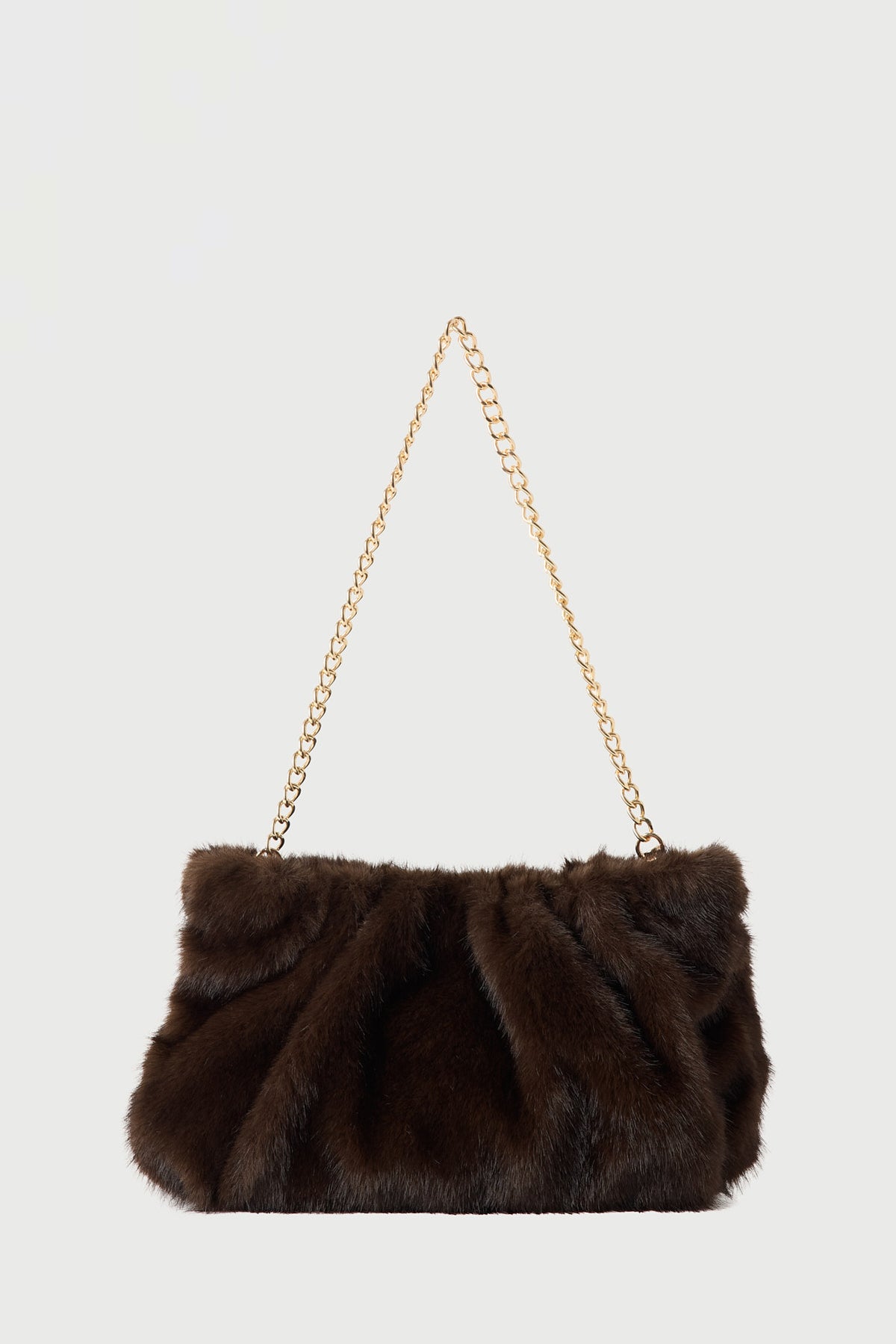 Perfect Stranger Sawyer Faux Fur Clutch Bag Brown