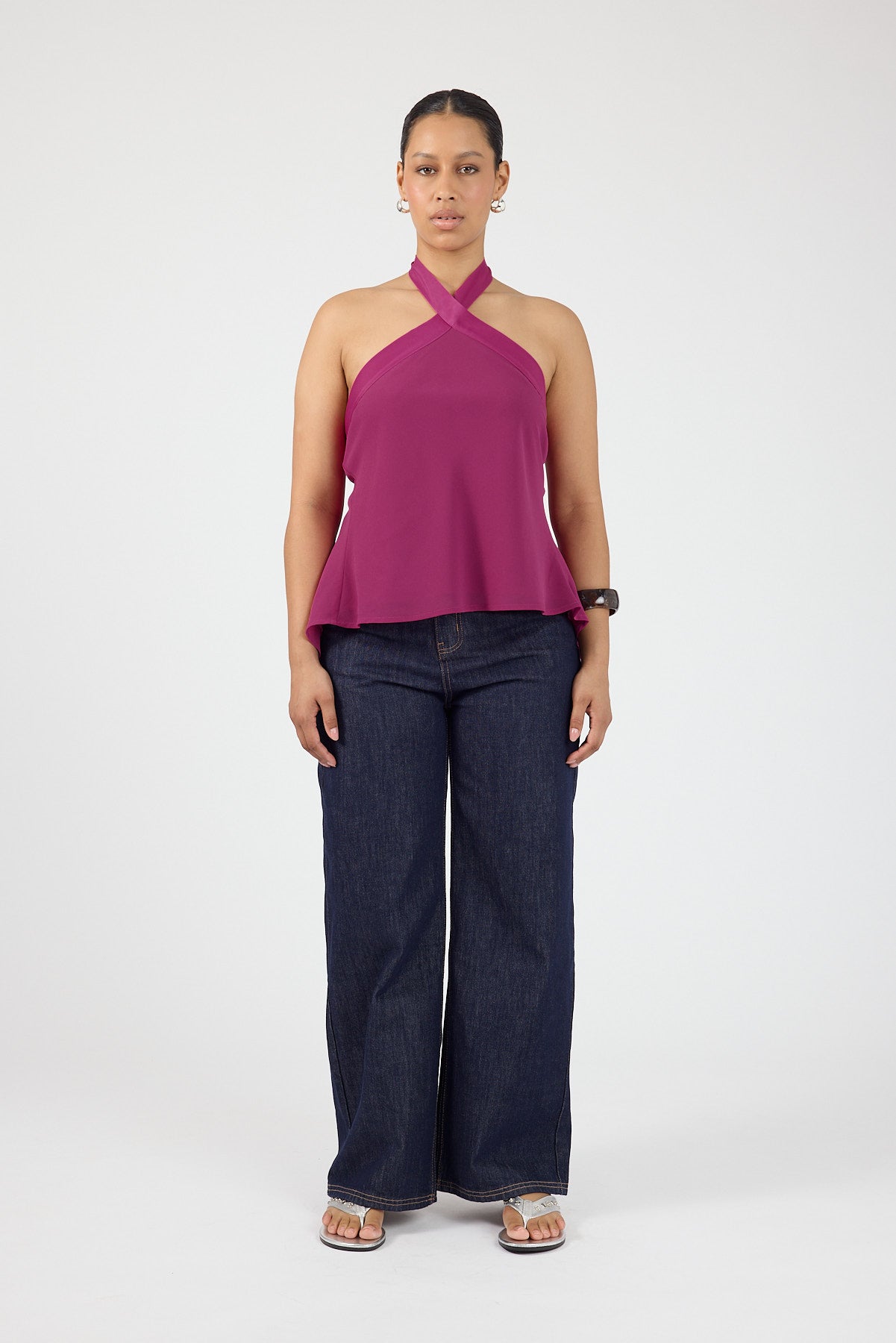 Perfect Stranger Lyra Halter Top Magenta