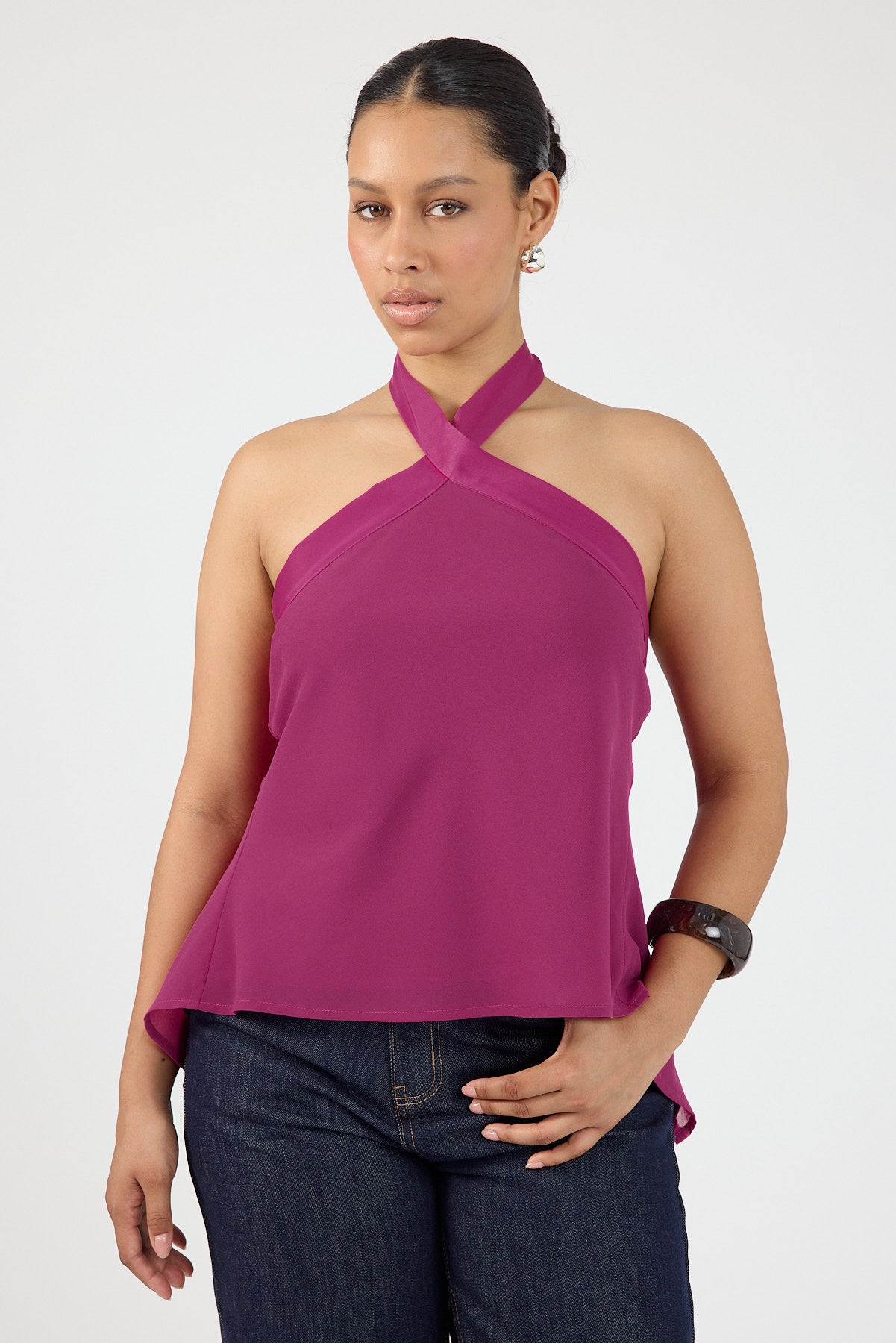 Perfect Stranger Lyra Halter Top Magenta