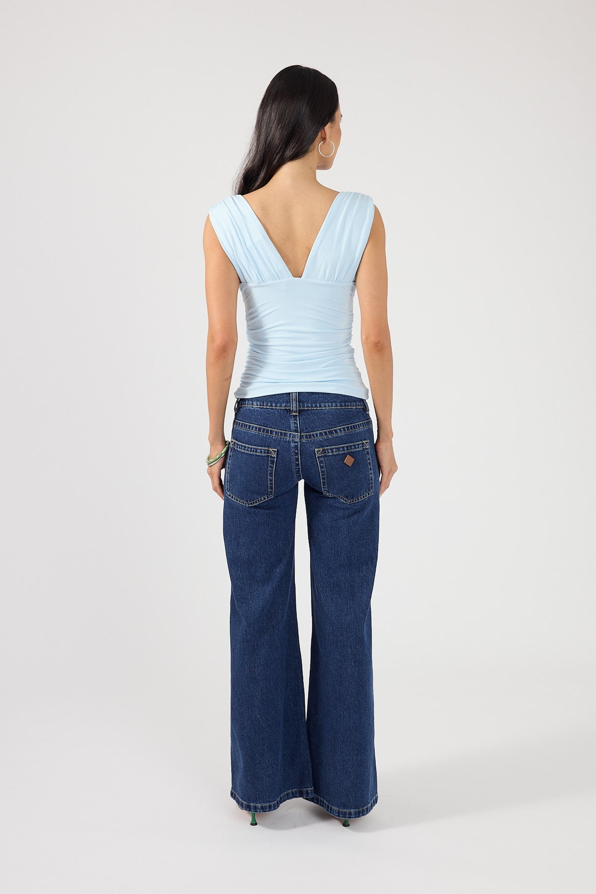 Perfect Stranger Ainzley Gathered Top Blue
