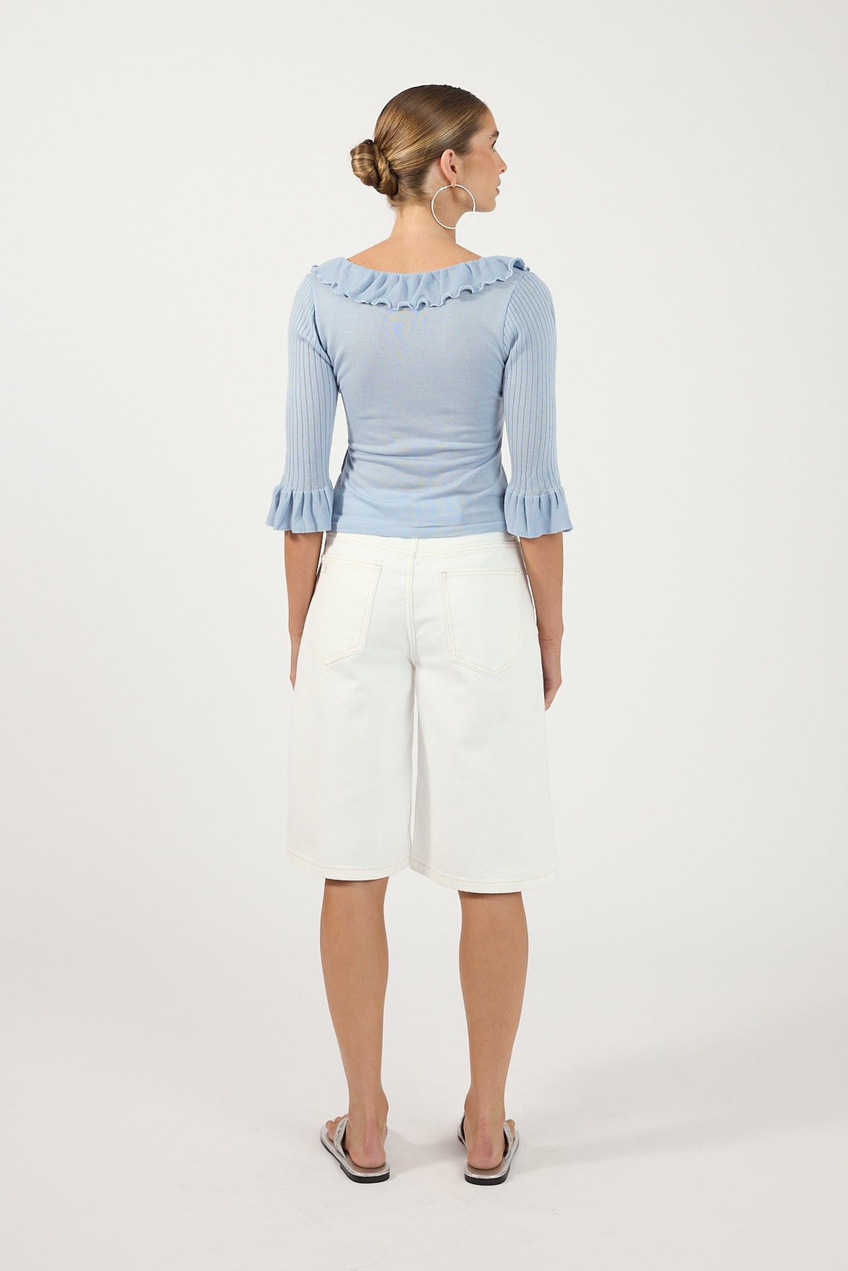 Perfect Stranger Ava 3/4 Sleeve Knit Top Blue