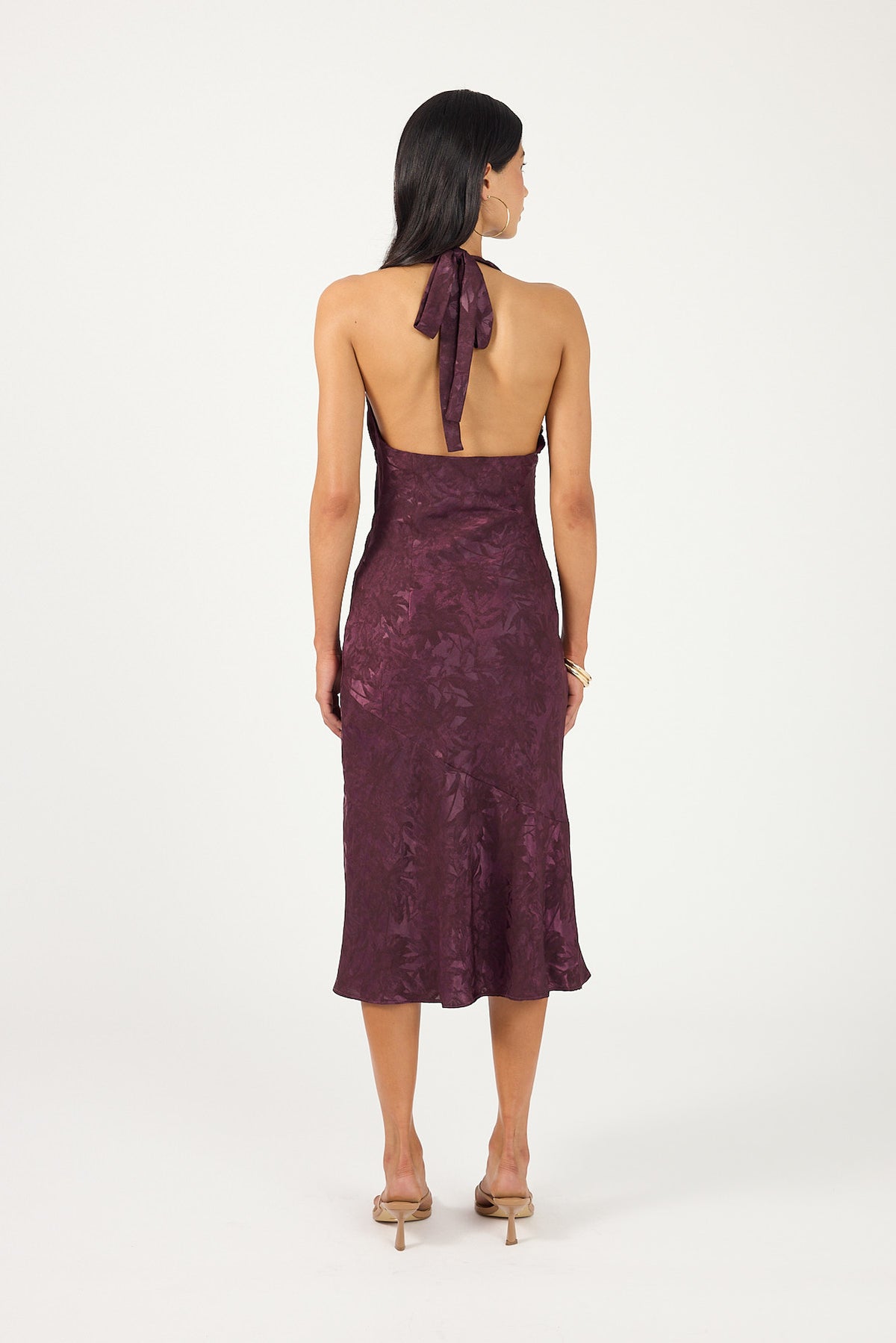 Perfect Stranger Rumi Satin Midi Dress Purple