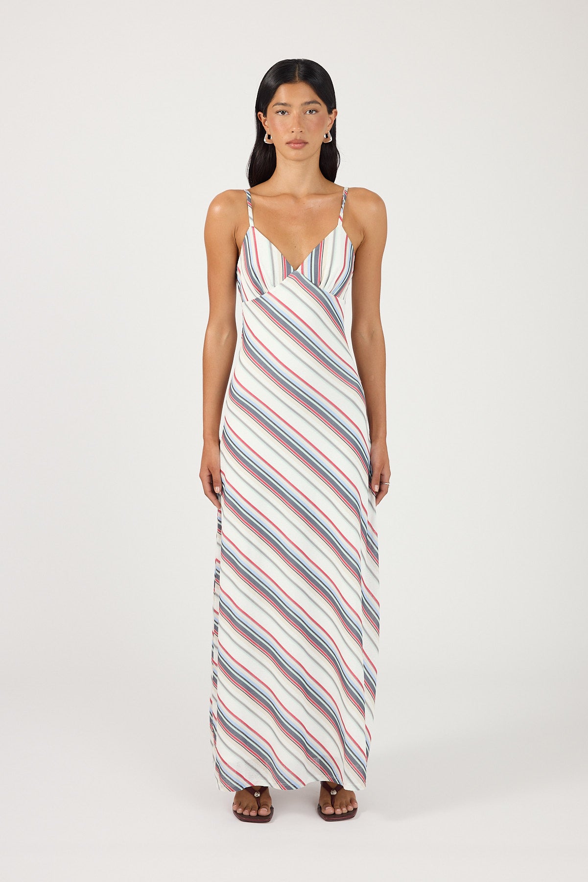 Perfect Stranger Cassie Stripe Maxi Dress Multi Stripe