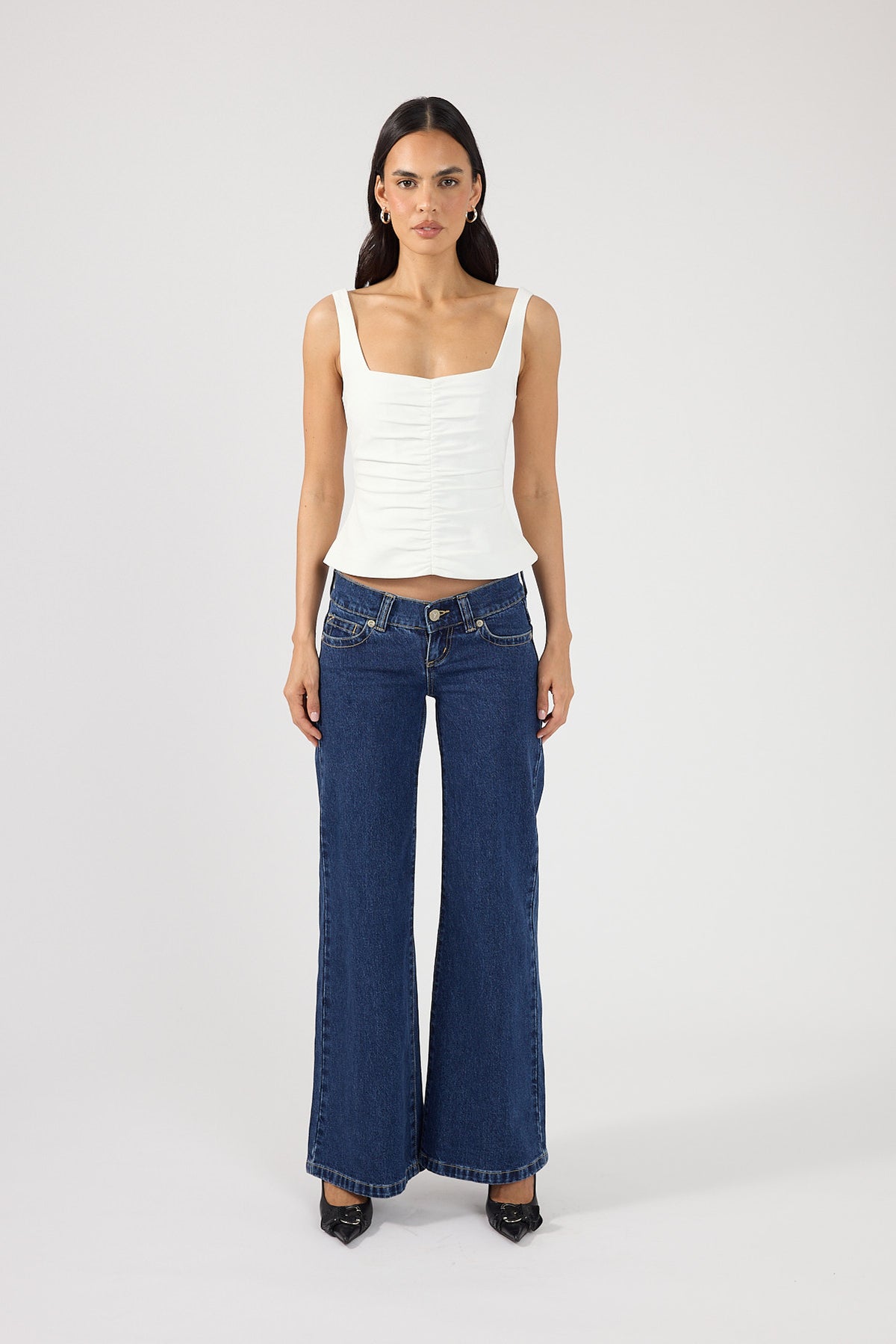 Perfect Stranger Phoebe Gathered Top White