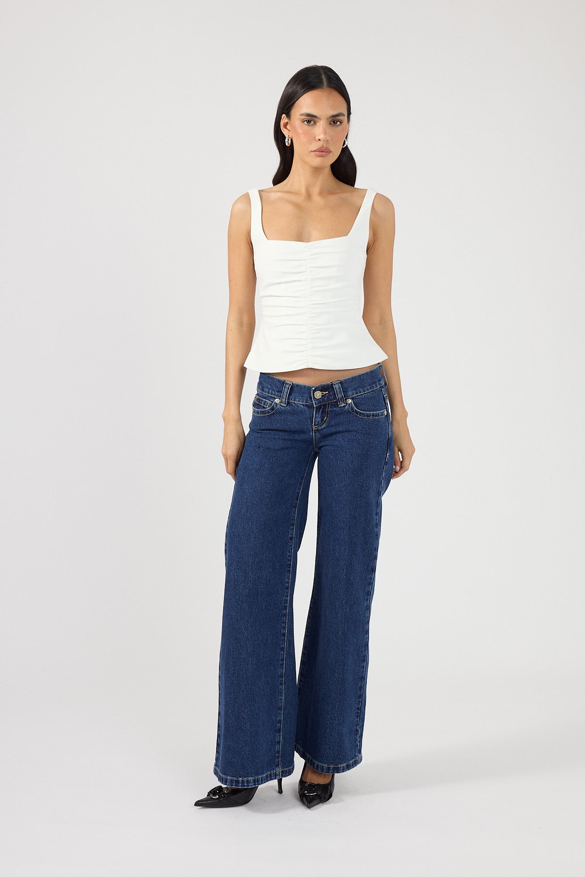 Perfect Stranger Phoebe Gathered Top White