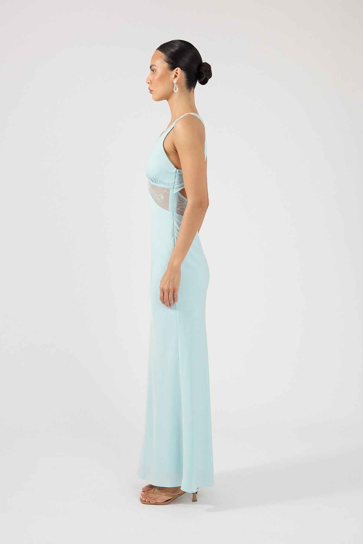 Perfect Stranger Sol Lace Maxi Dress Seafoam