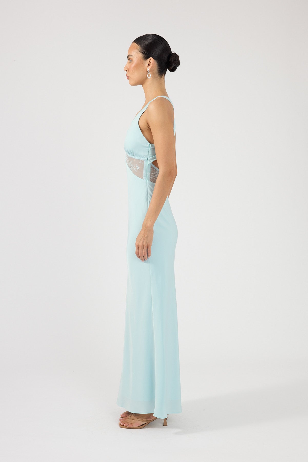 Perfect Stranger Sol Lace Maxi Dress Seafoam