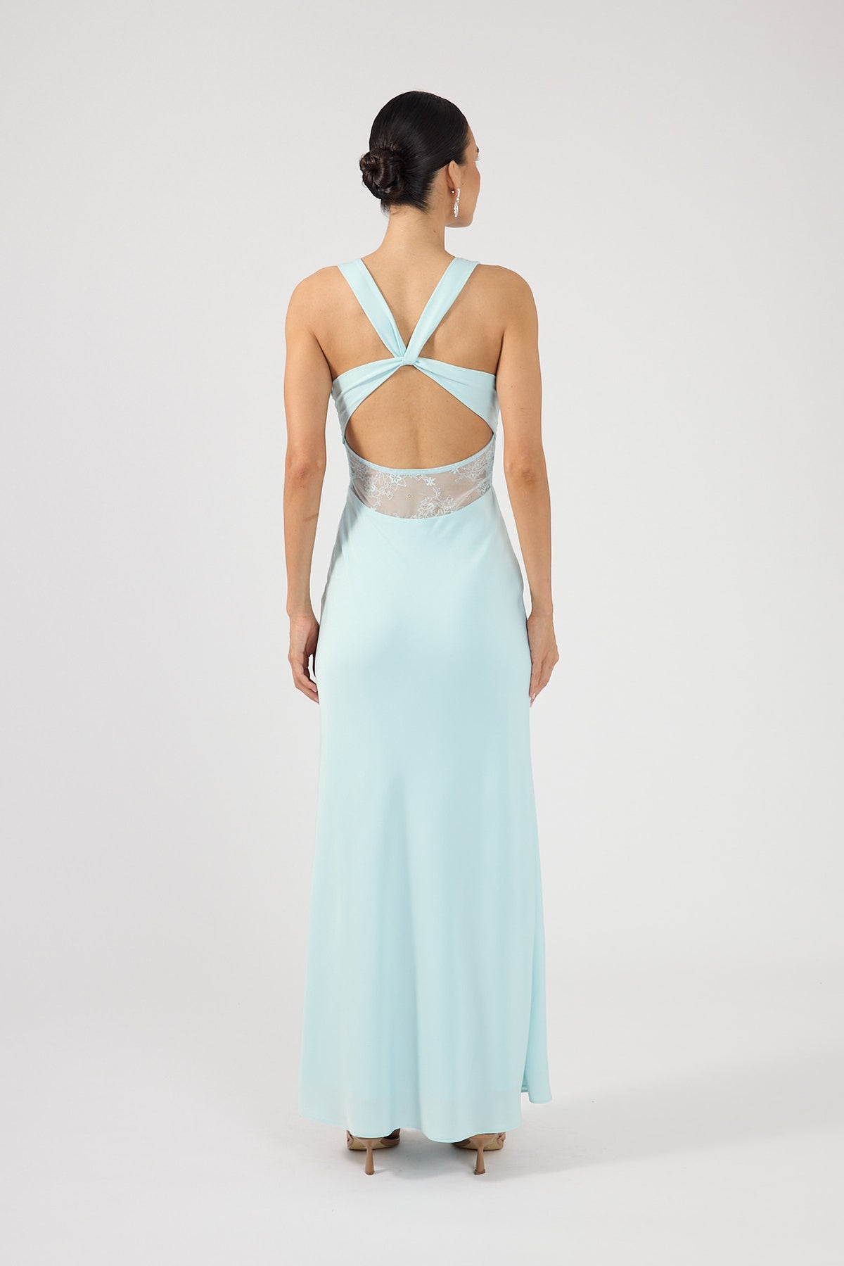 Perfect Stranger Sol Lace Maxi Dress Seafoam