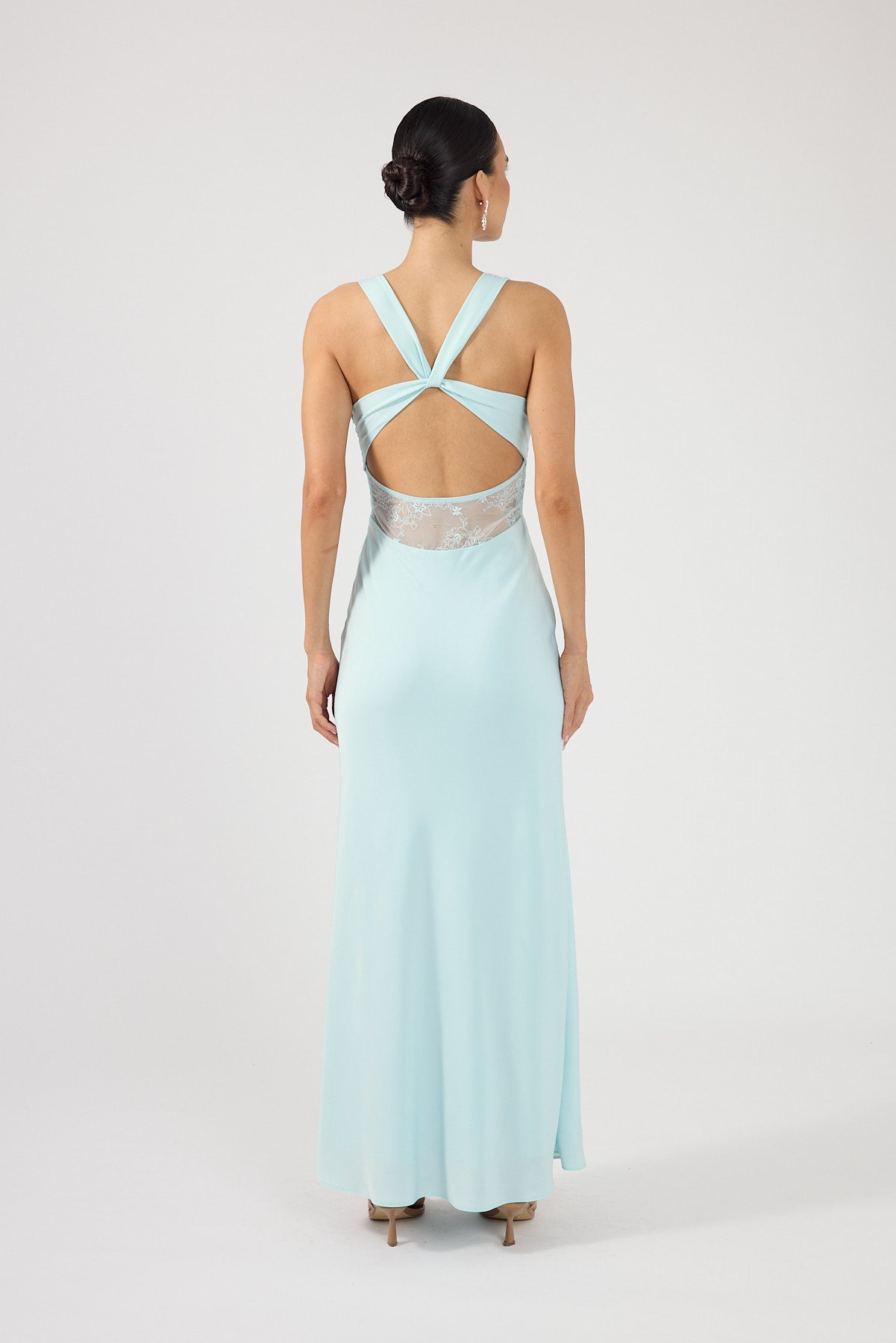 Perfect Stranger Sol Lace Maxi Dress Seafoam