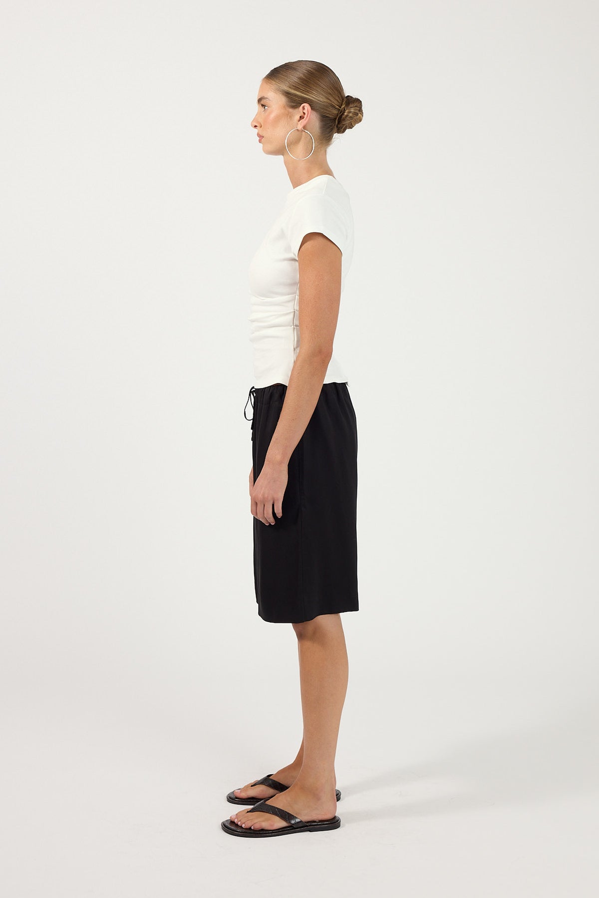 Perfect Stranger Ginie Drawcord Longline Short Black