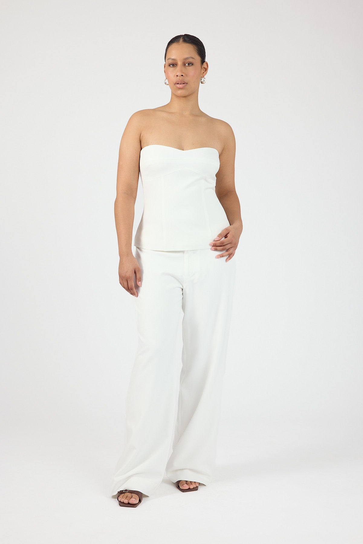 Perfect Stranger Tala Strapless Suiting Top White