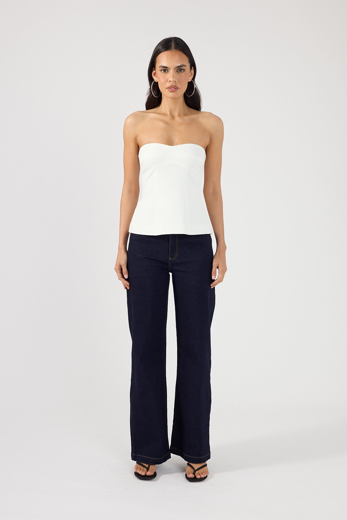 Perfect Stranger Tala Strapless Suiting Top White