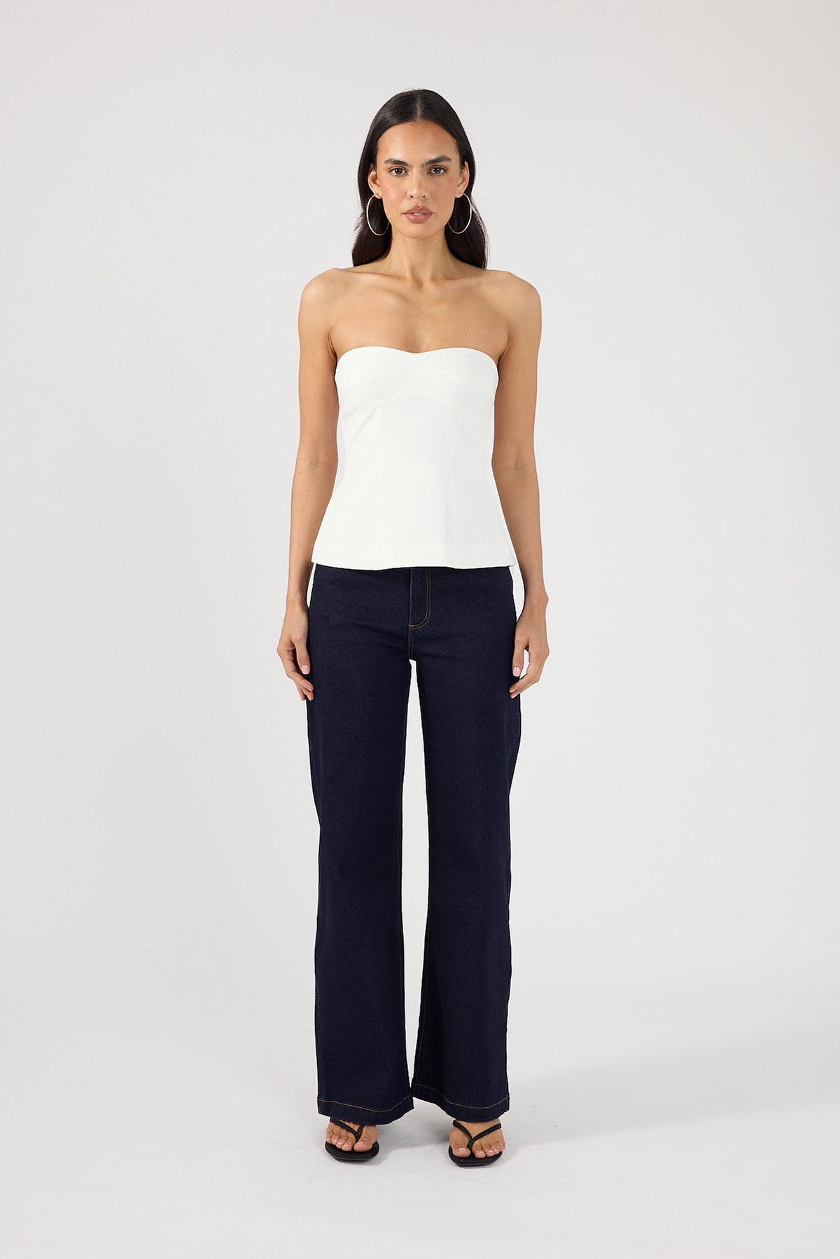Perfect Stranger Tala Strapless Suiting Top White