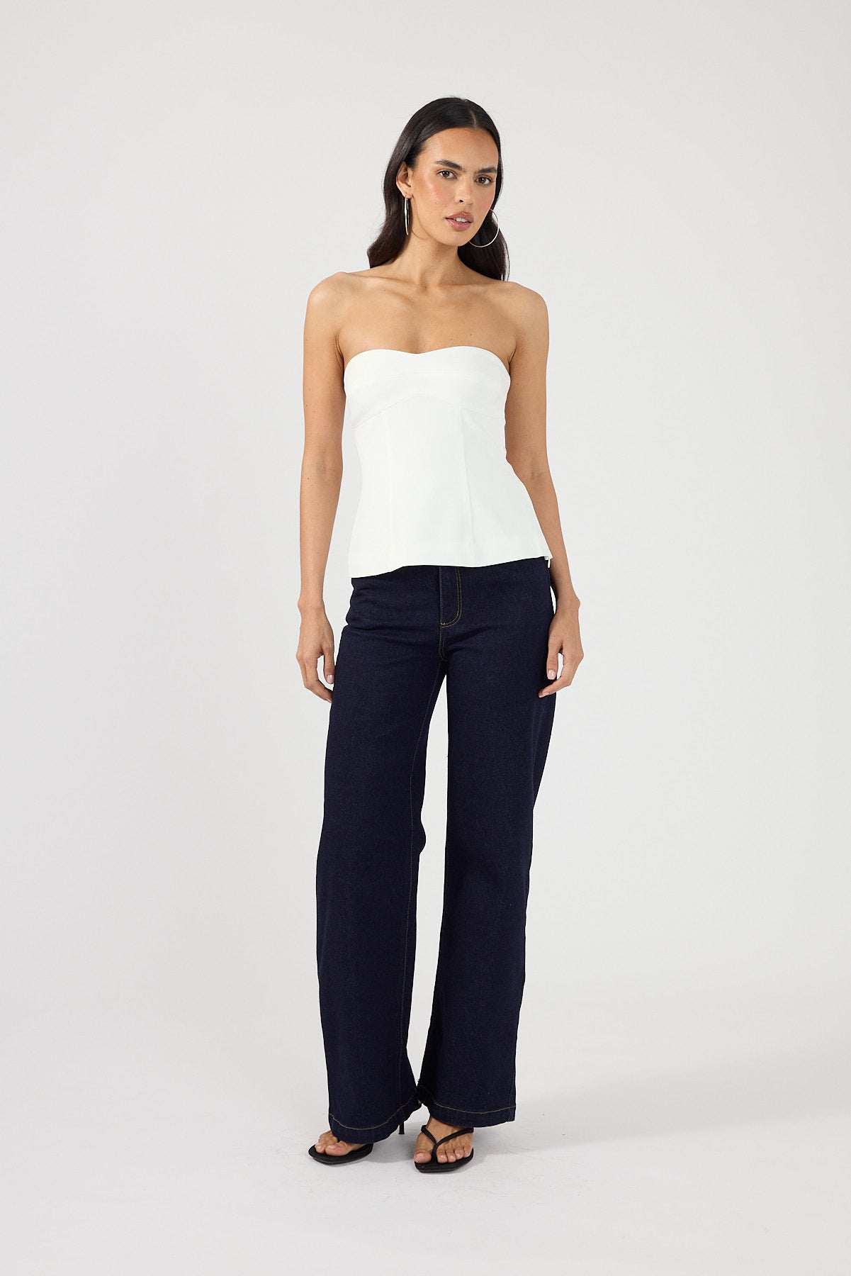 Perfect Stranger Tala Strapless Suiting Top White