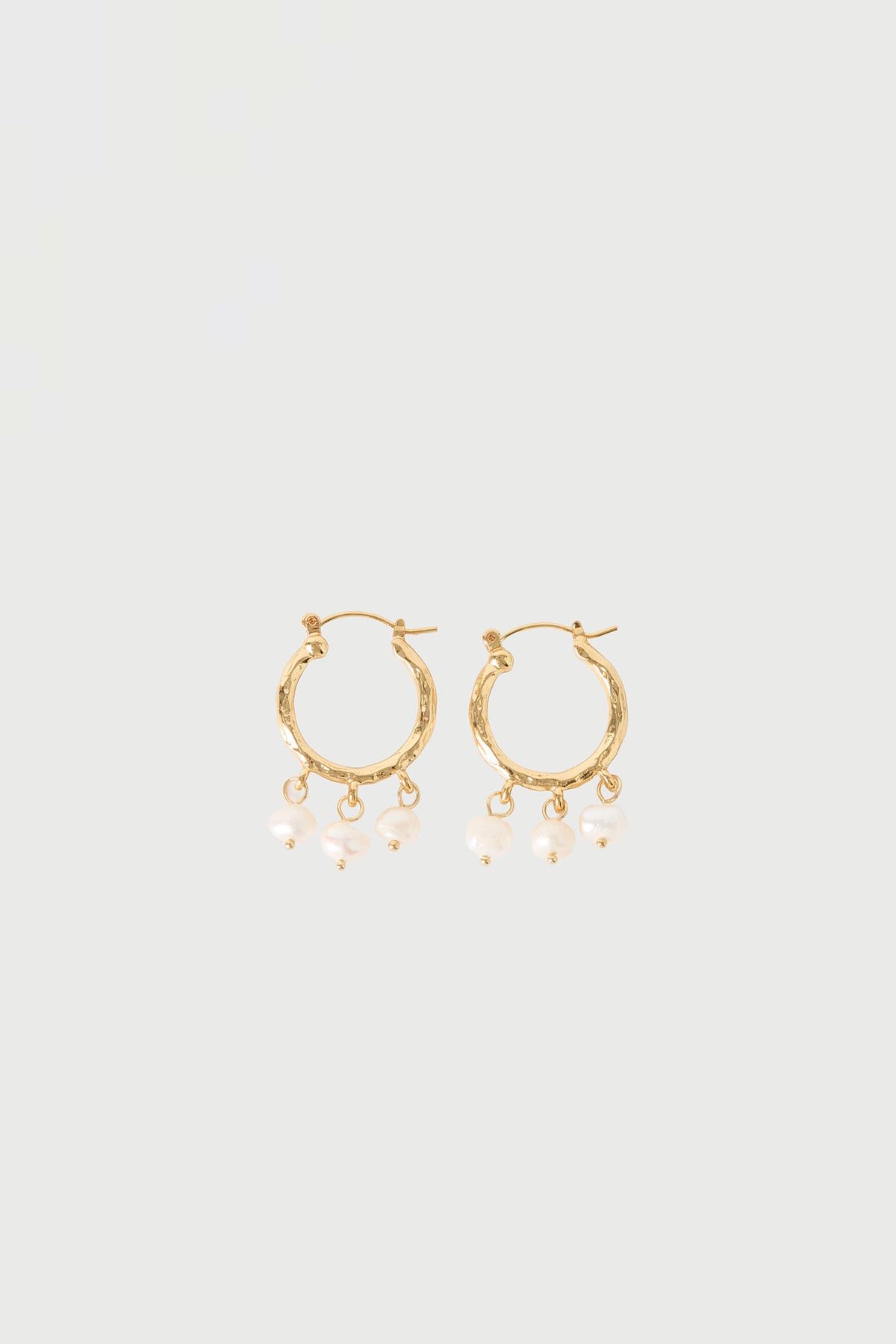 Perfect Stranger Ottilie Freshwater Pearl Hoop Earrings 18K Gold Plated