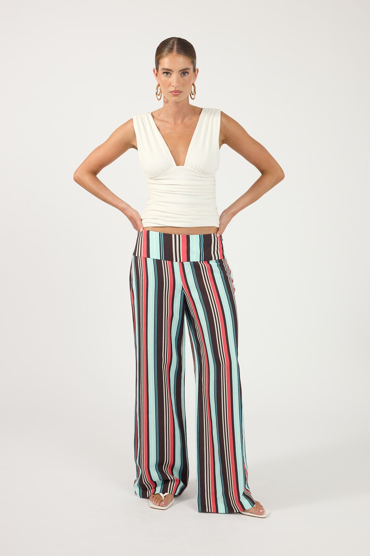 Perfect Stranger Ciaran Low Rise Striped Pant Multi Stripe