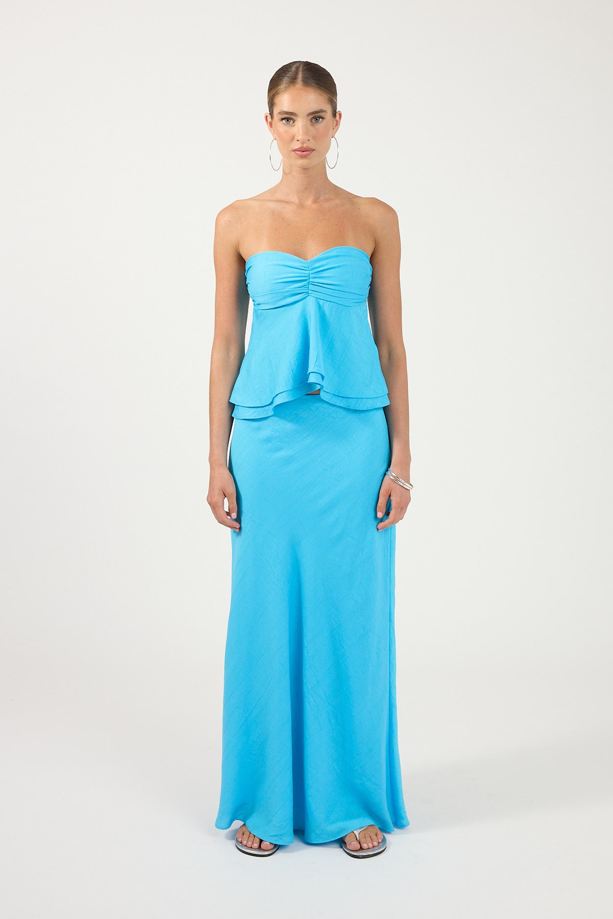 Perfect Stranger Aspen Strapless Top Blue