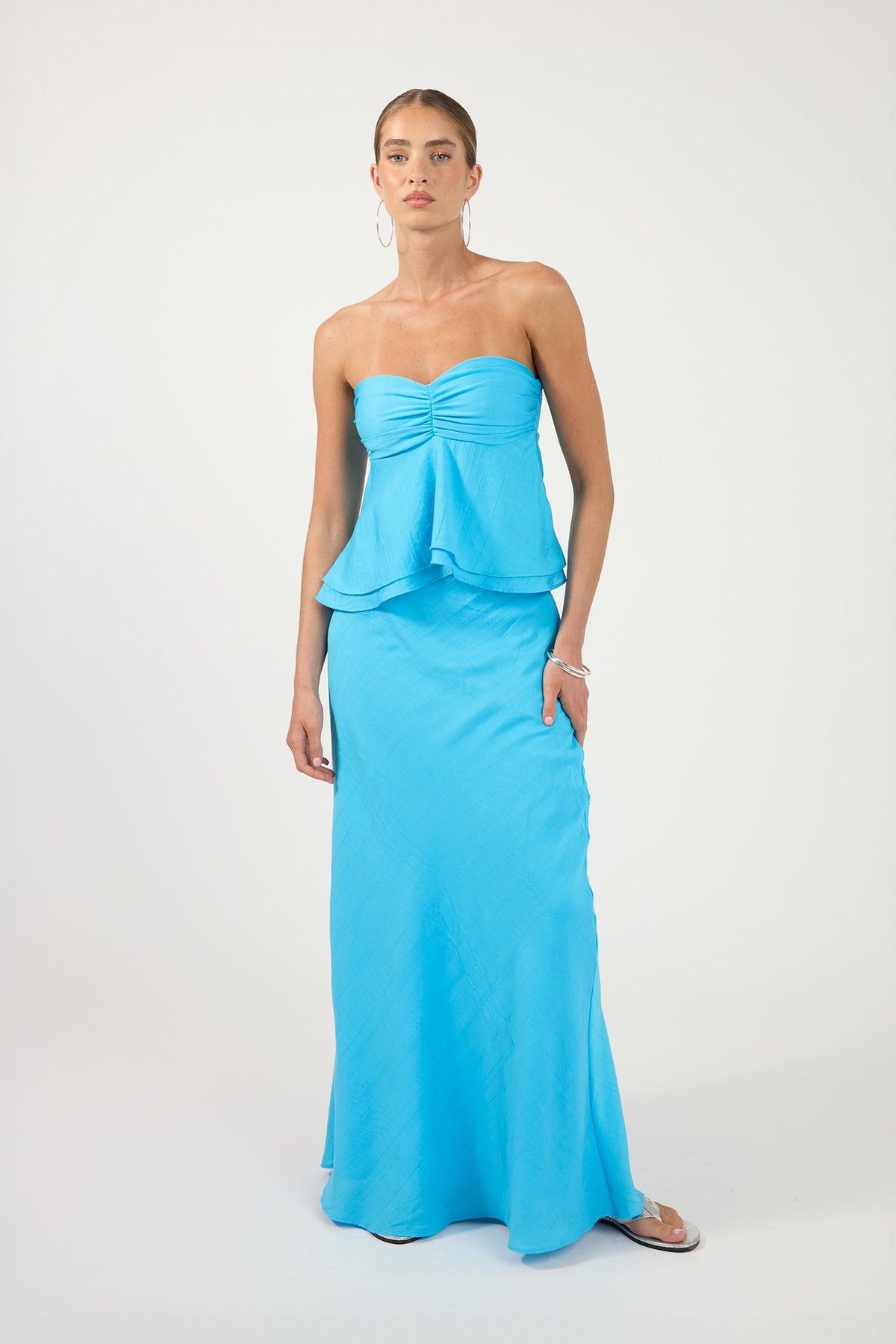 Perfect Stranger Aspen Strapless Top Blue
